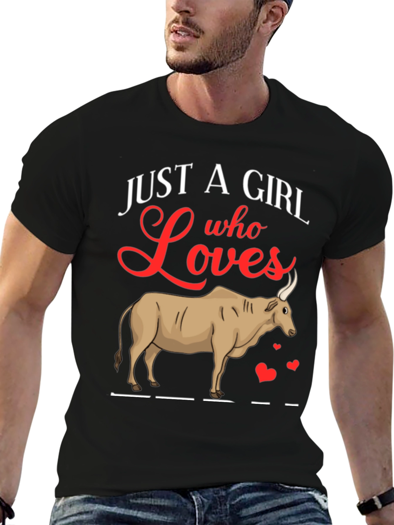 Girl Who Loves Cows Graphic T-Shirt