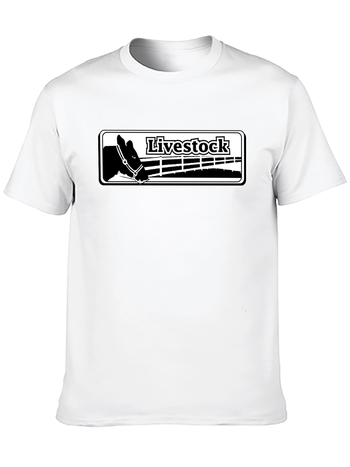 Livestock Horse Tee - Black Graphic Print T-Shirt