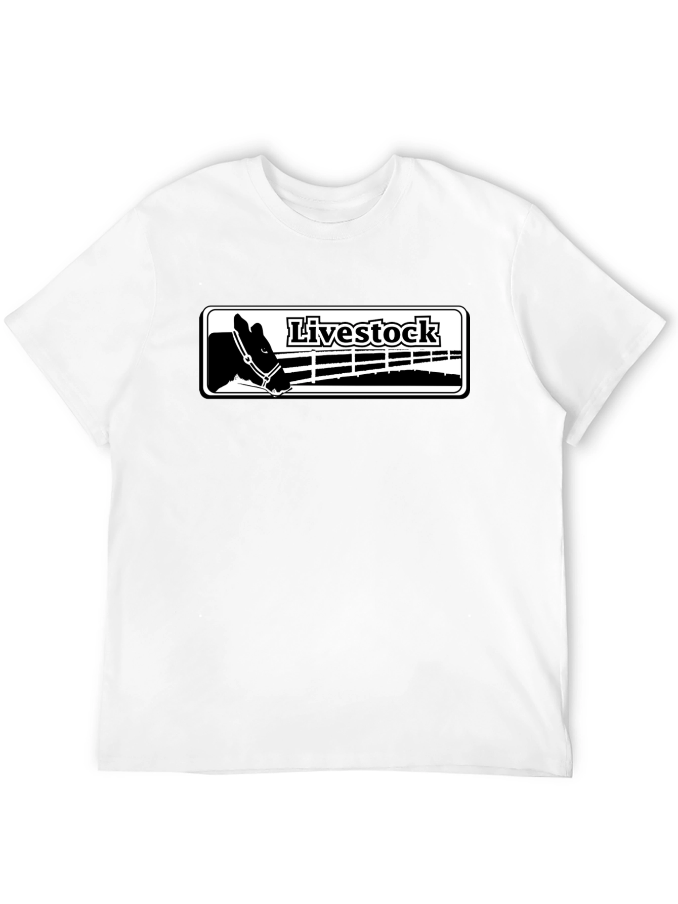 Livestock Horse Tee - Black Graphic Print T-Shirt