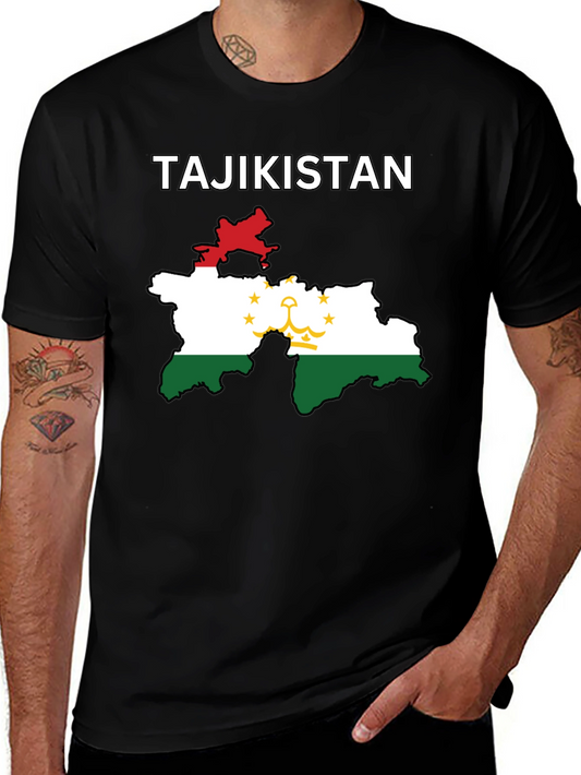 Tajikistan Flag Map T-Shirt