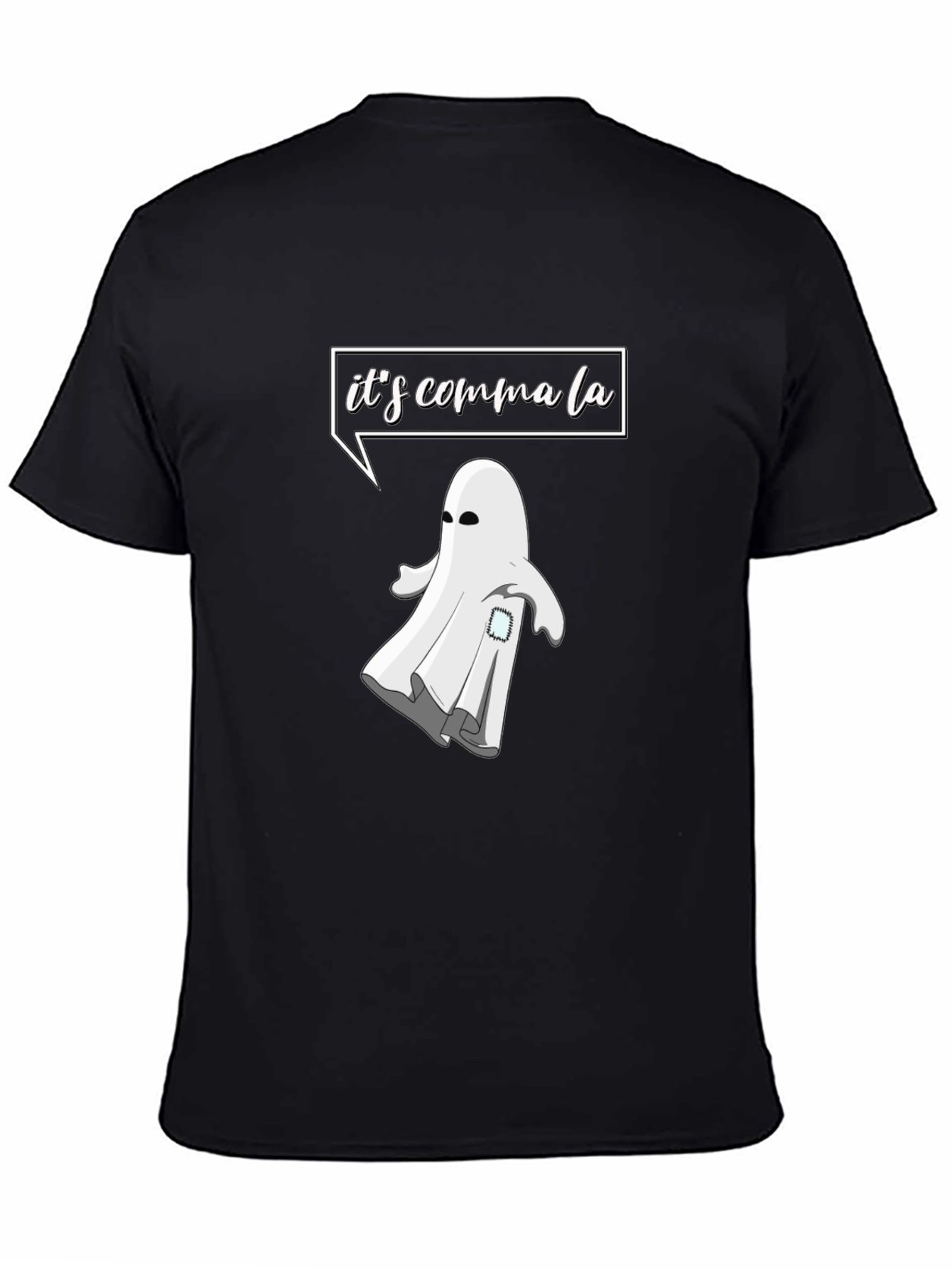 Funny Halloween Ghost T-Shirt - Its Comma La!