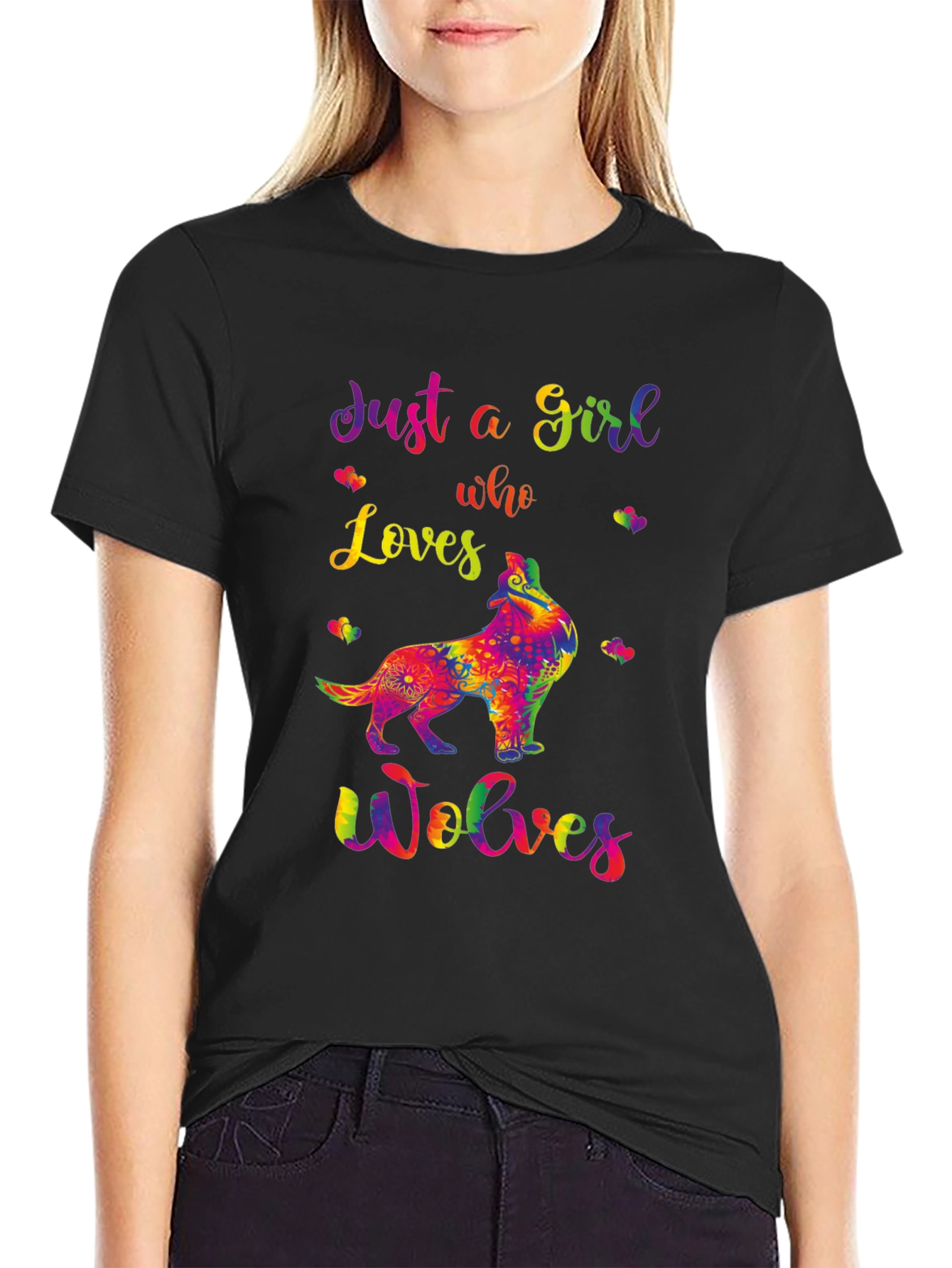 Just A Girl Who Loves Wolves Graphic Tee