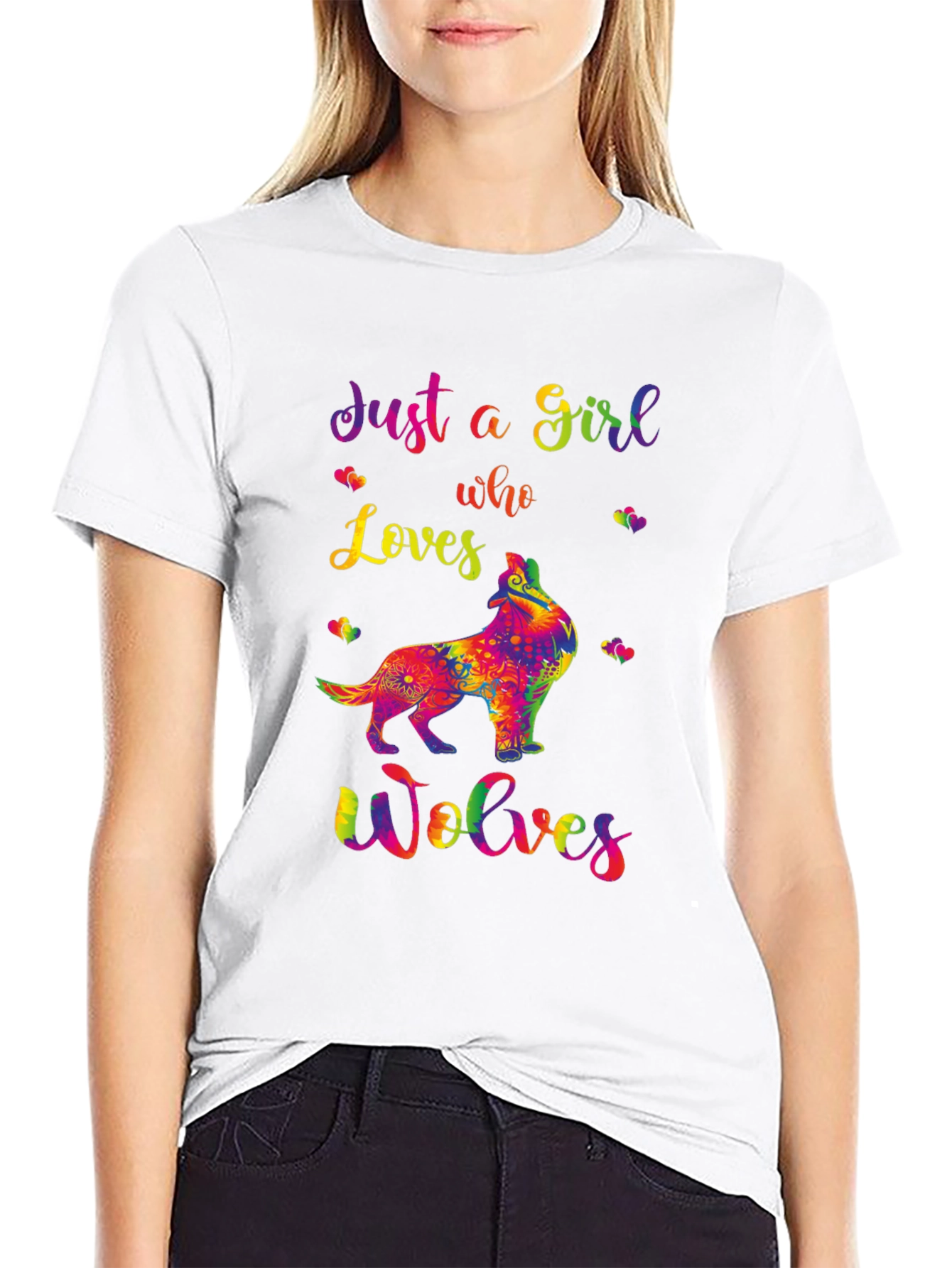Just A Girl Who Loves Wolves Graphic Tee