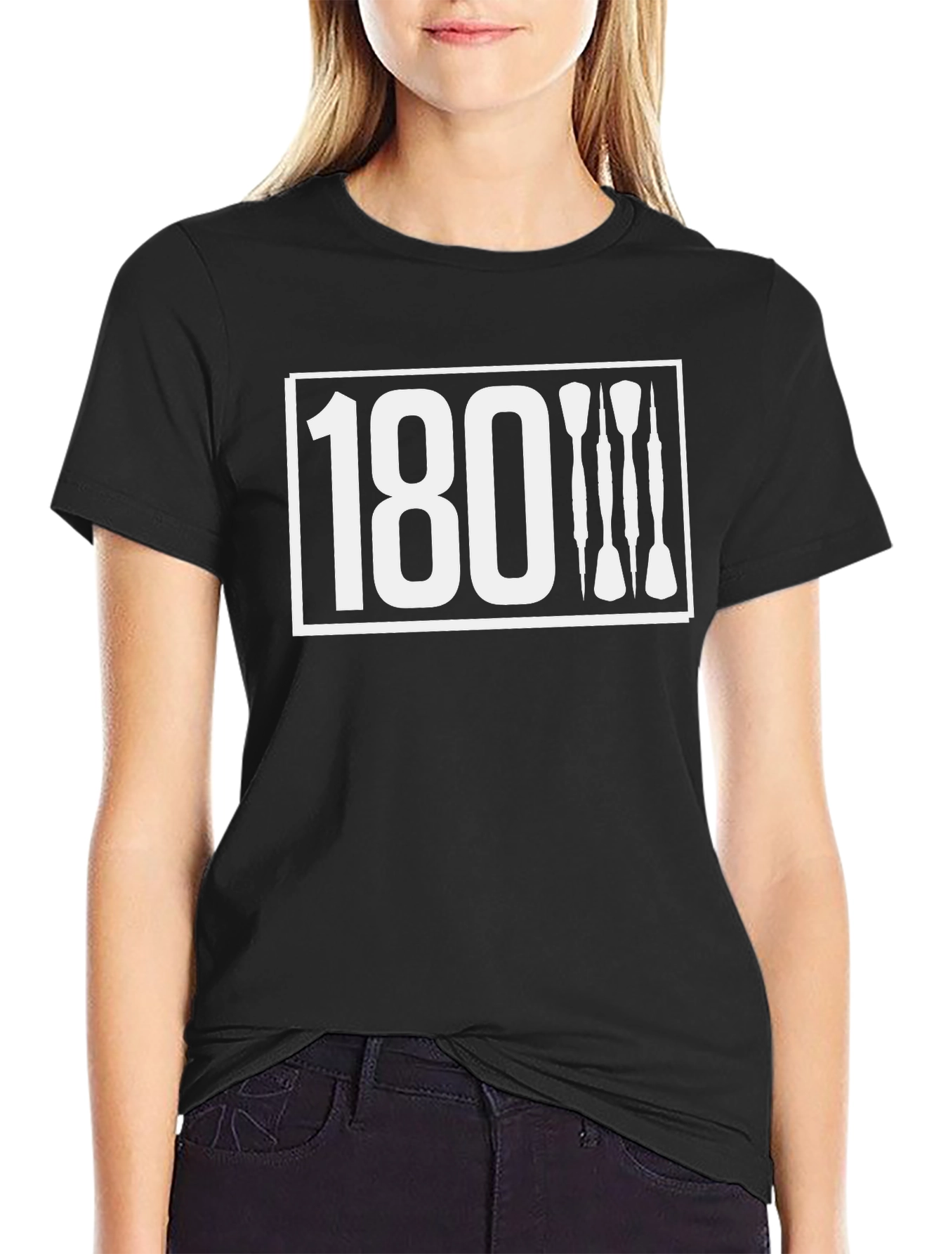 180 Darts Graphic Tee - Black Cotton Blend