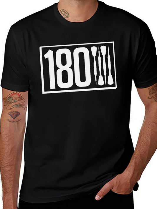 180 Darts Graphic Tee - Black Cotton Blend