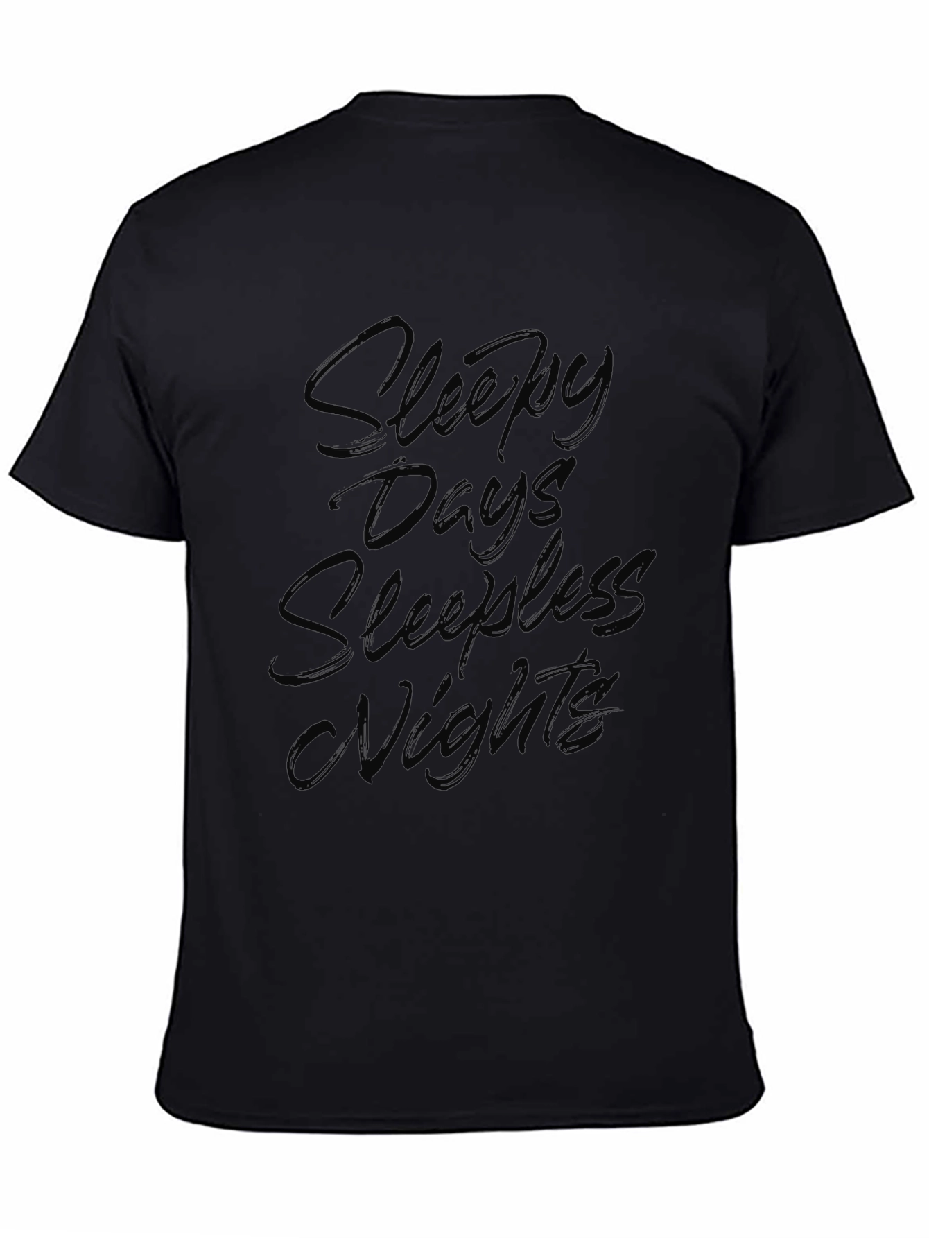 Sleepy Days Sleepless Nights Black Graphic T-Shirt