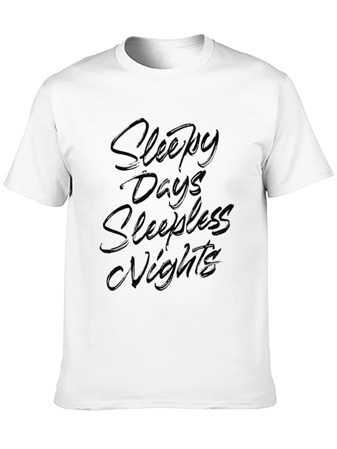 Sleepy Days Sleepless Nights Black Graphic T-Shirt