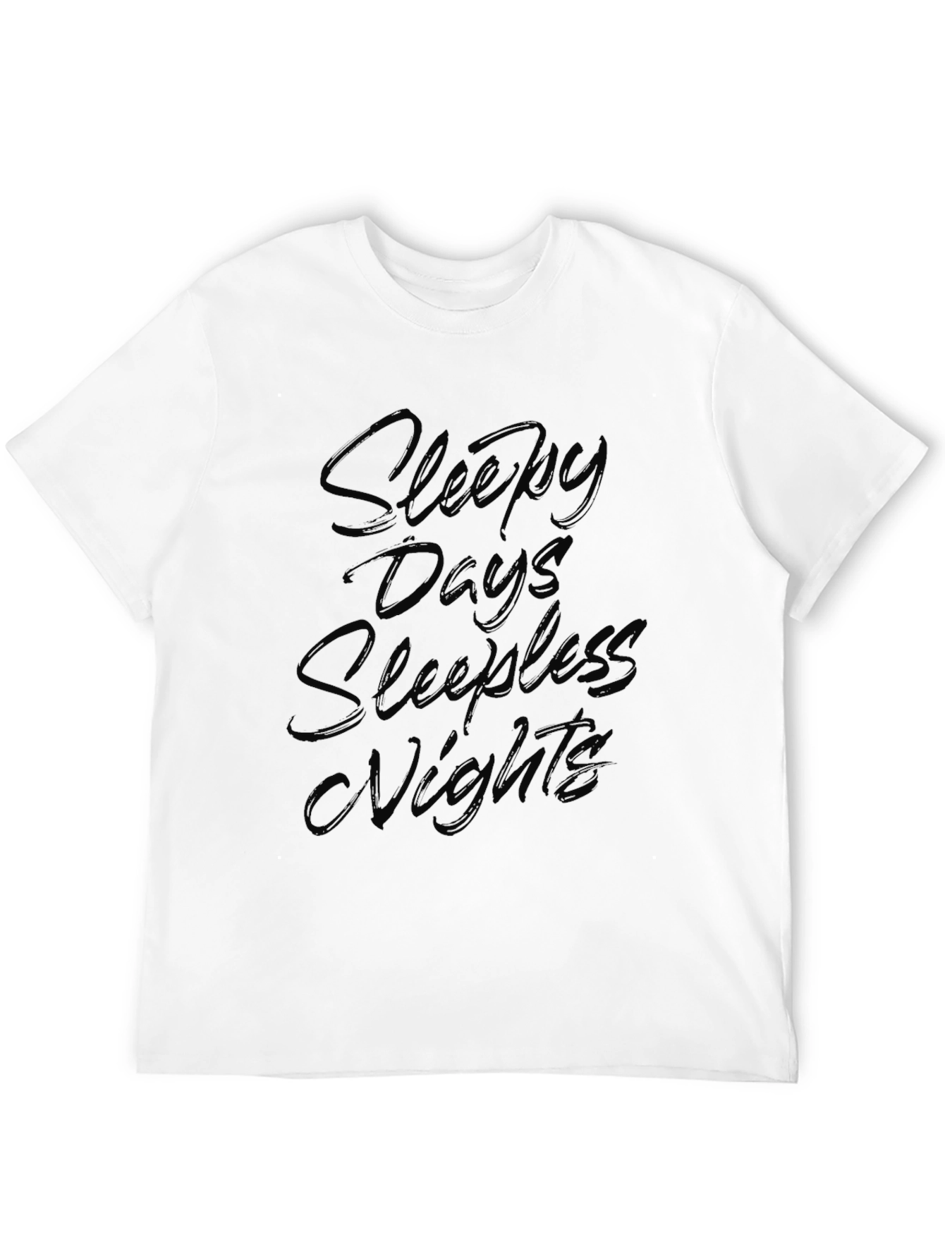 Sleepy Days Sleepless Nights Black Graphic T-Shirt