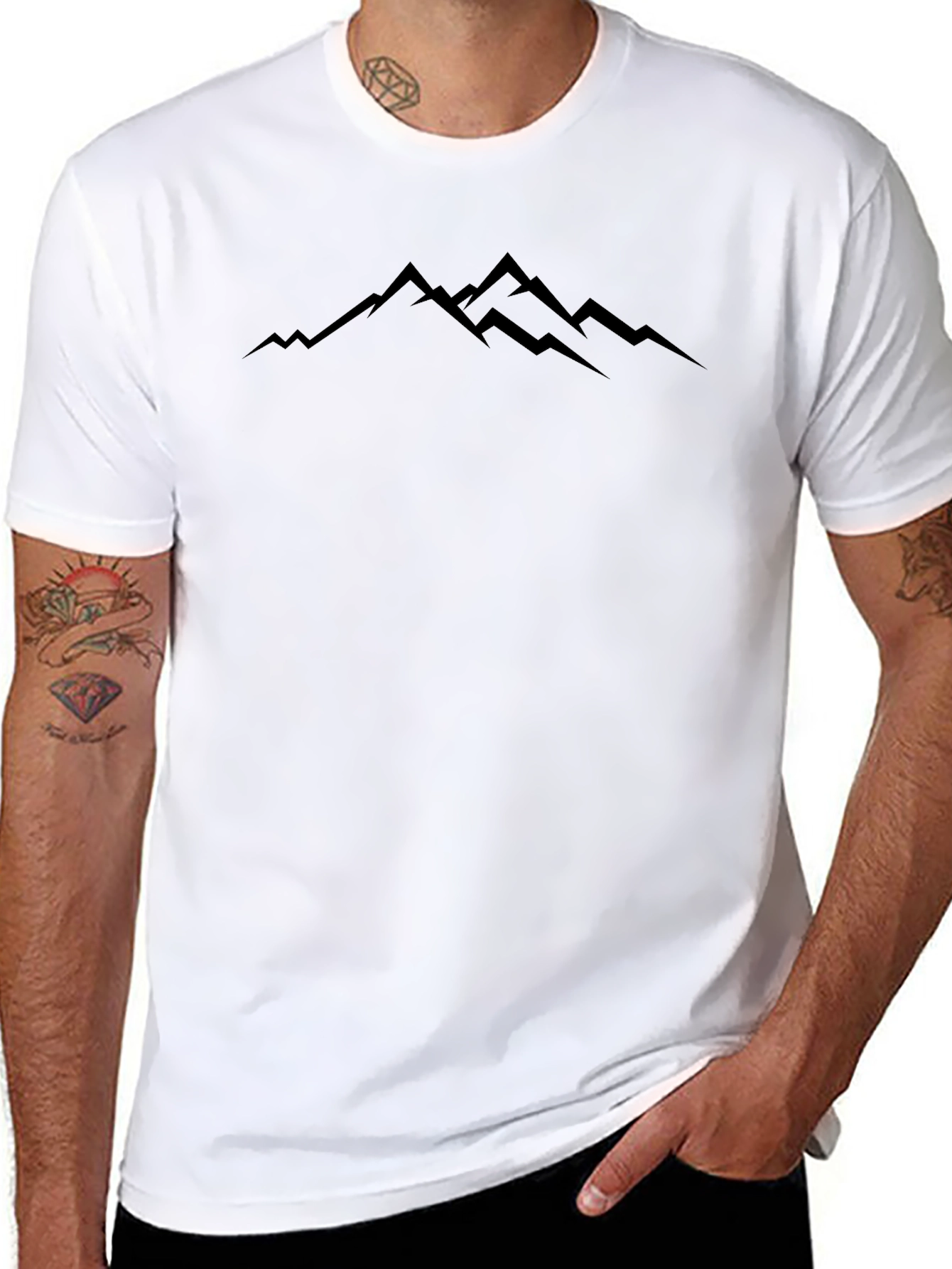 Mens Black Mountain Graphic Tee