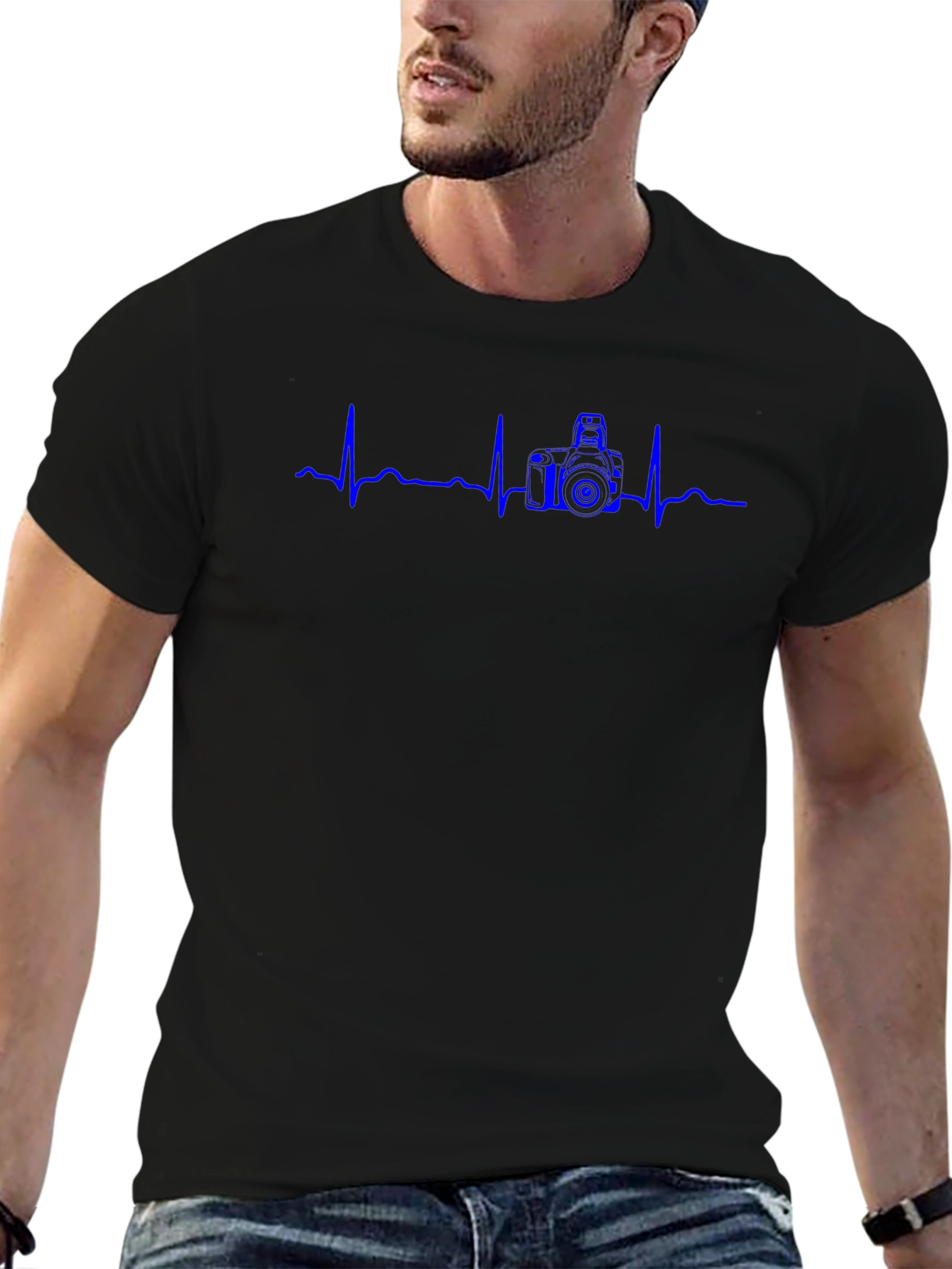 Camera Heartbeat Graphic Tee - Photographer Gift