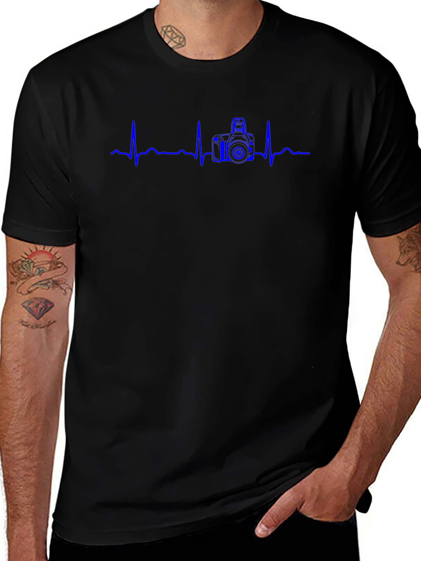 Camera Heartbeat Graphic Tee - Photographer Gift