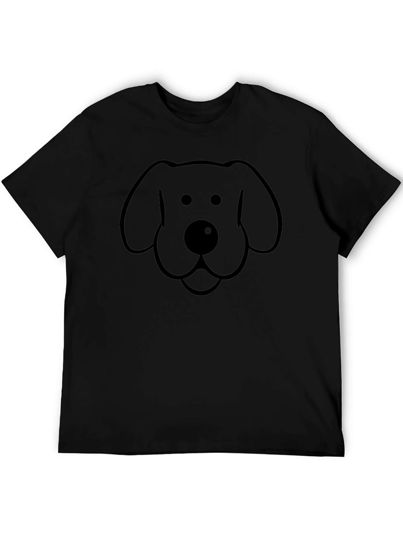 Black Dog Face Graphic Tee - Casual Comfort