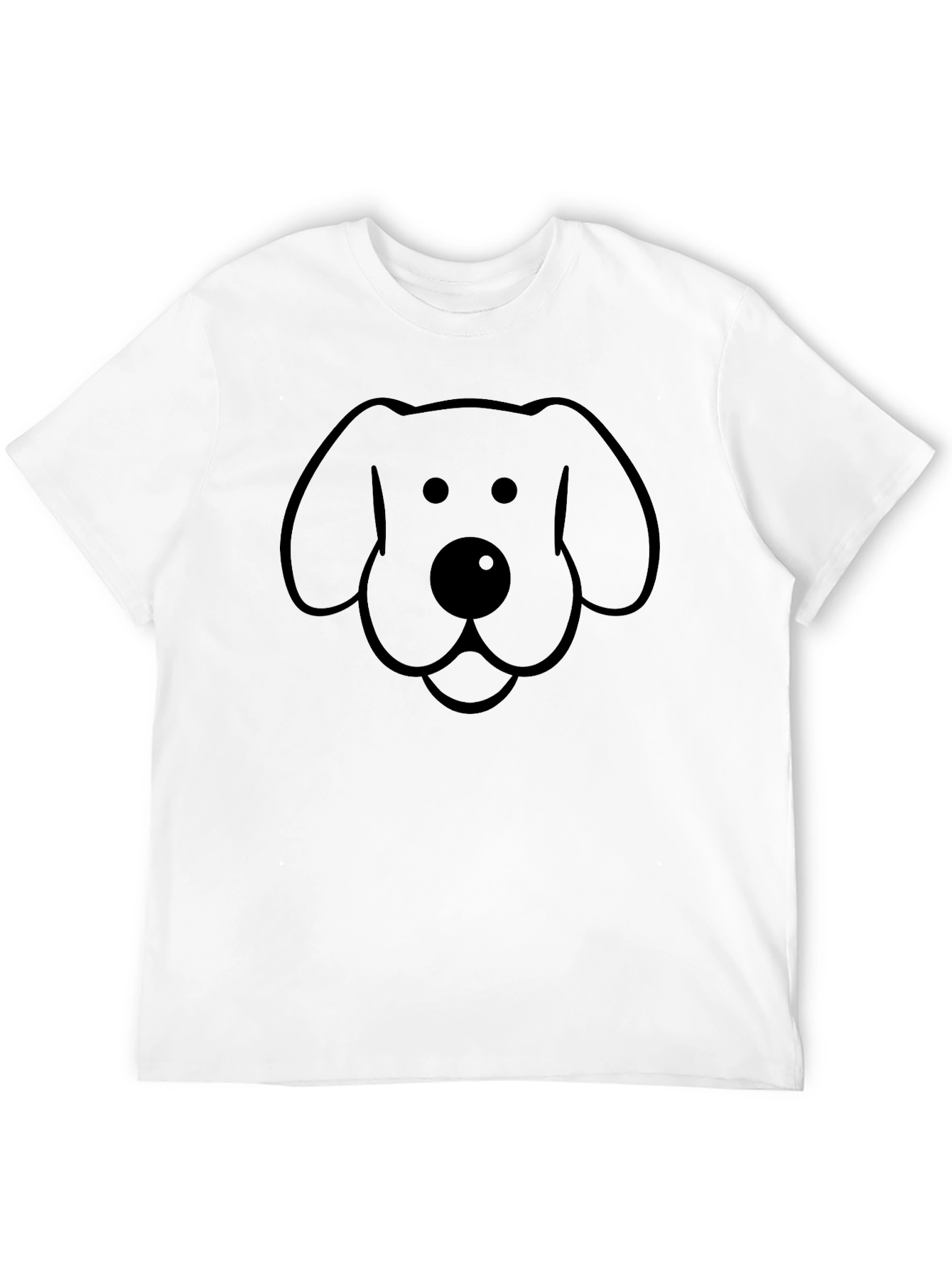 Black Dog Face Graphic Tee - Casual Comfort