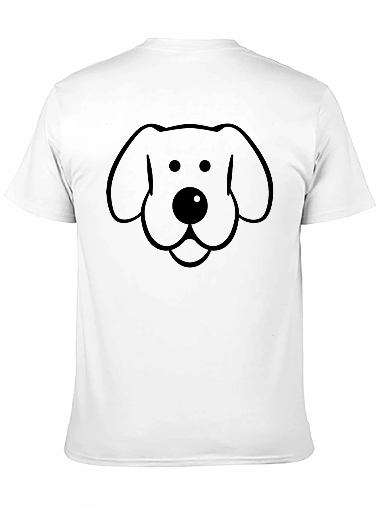 Black Dog Face Graphic Tee - Casual Comfort