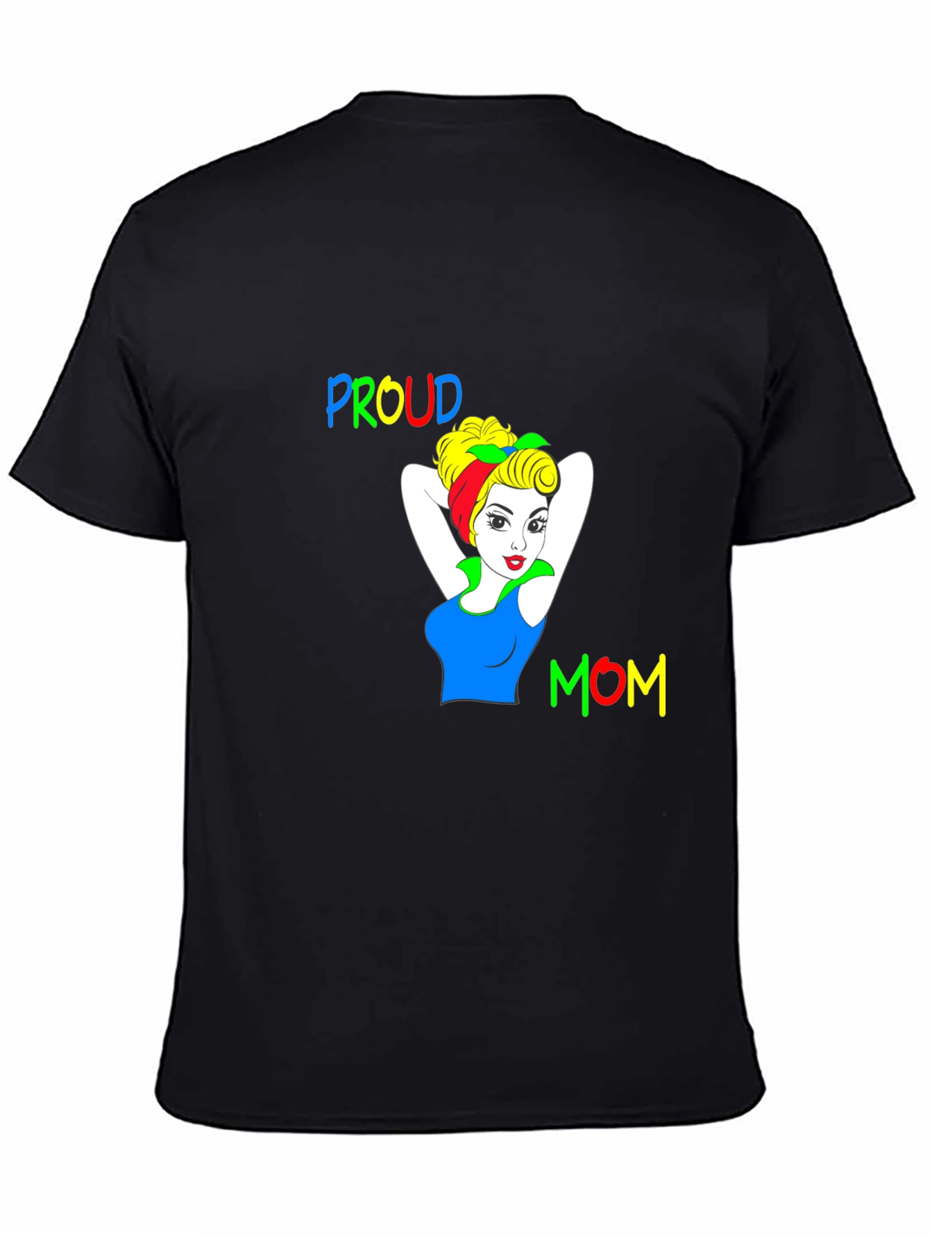 Proud Mom Graphic Tee - Black Cotton T-Shirt