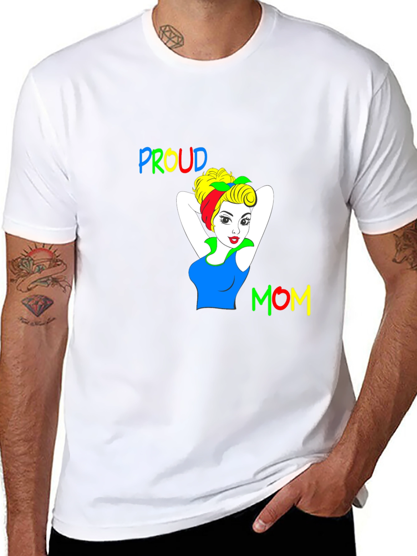 Proud Mom Graphic Tee - Black Cotton T-Shirt