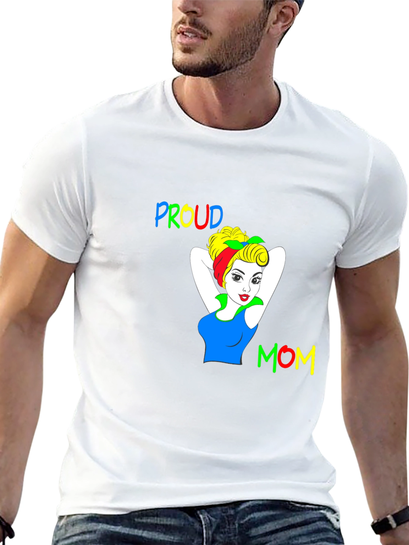 Proud Mom Graphic Tee - Black Cotton T-Shirt