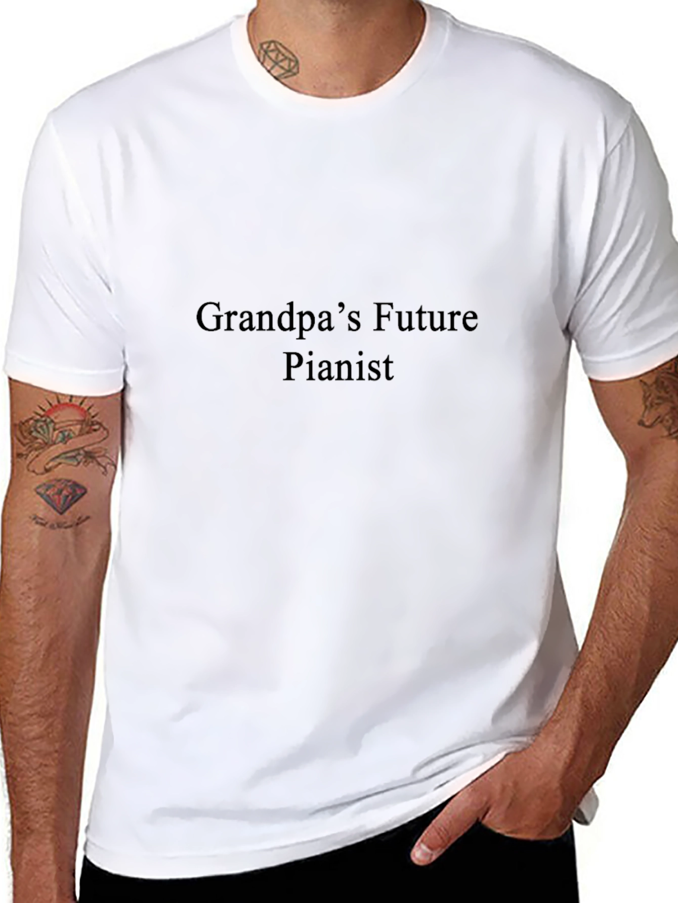 Grandpas Future Pianist Black T-Shirt