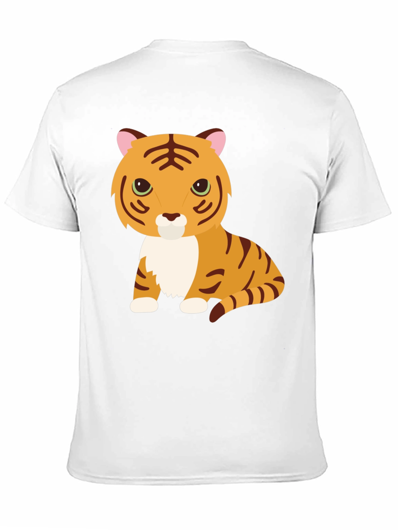 Cute Cartoon Tiger Graphic Tee - Black