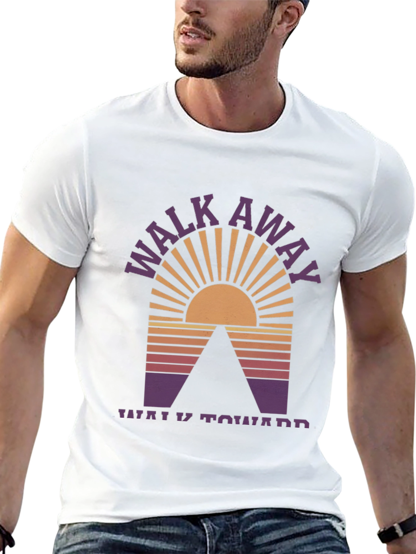 Walk Away Graphic Tee - Black Cotton Blend T-Shirt