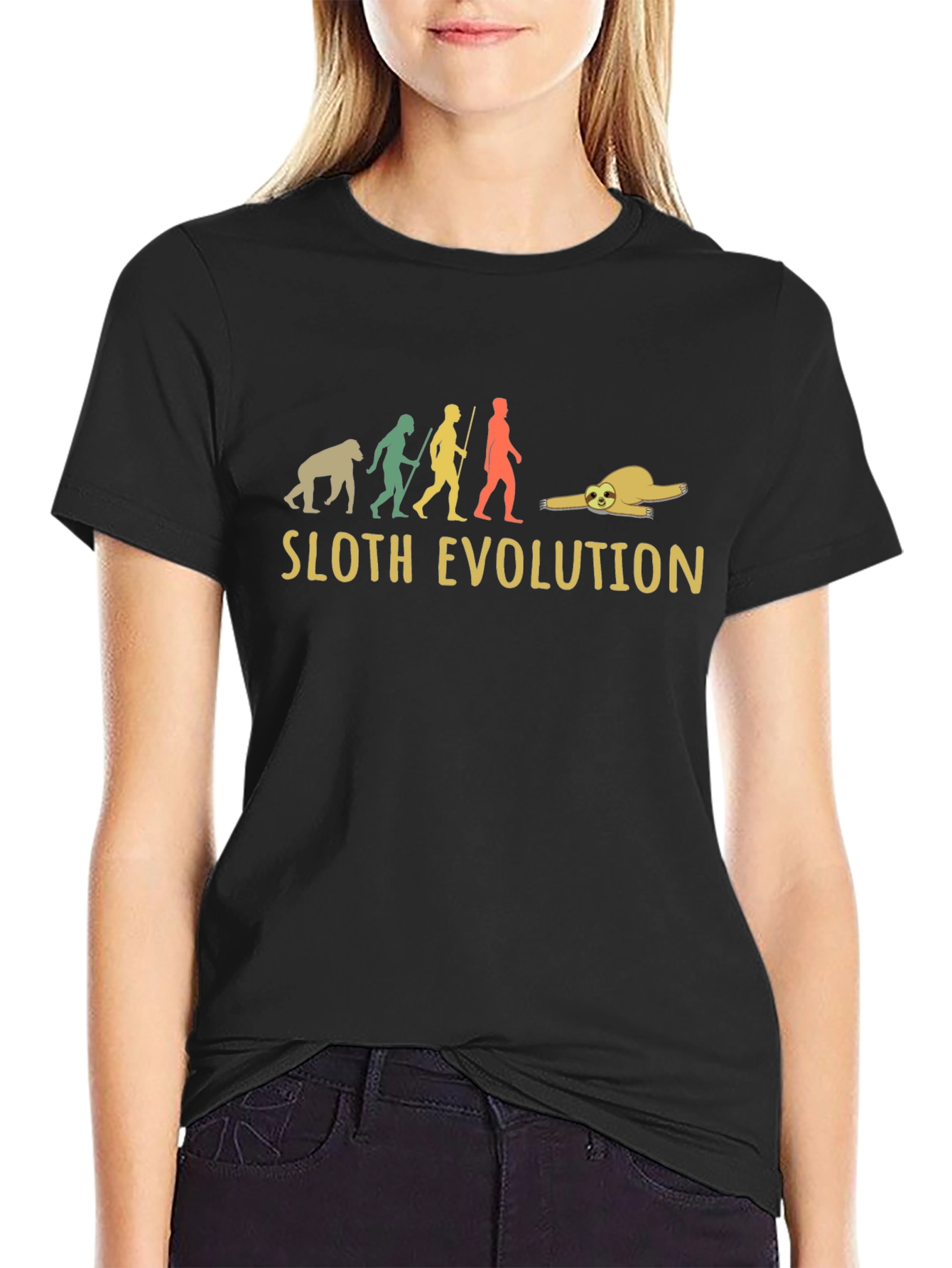 Sloth Evolution Graphic T-Shirt - Lazy Humor Tee
