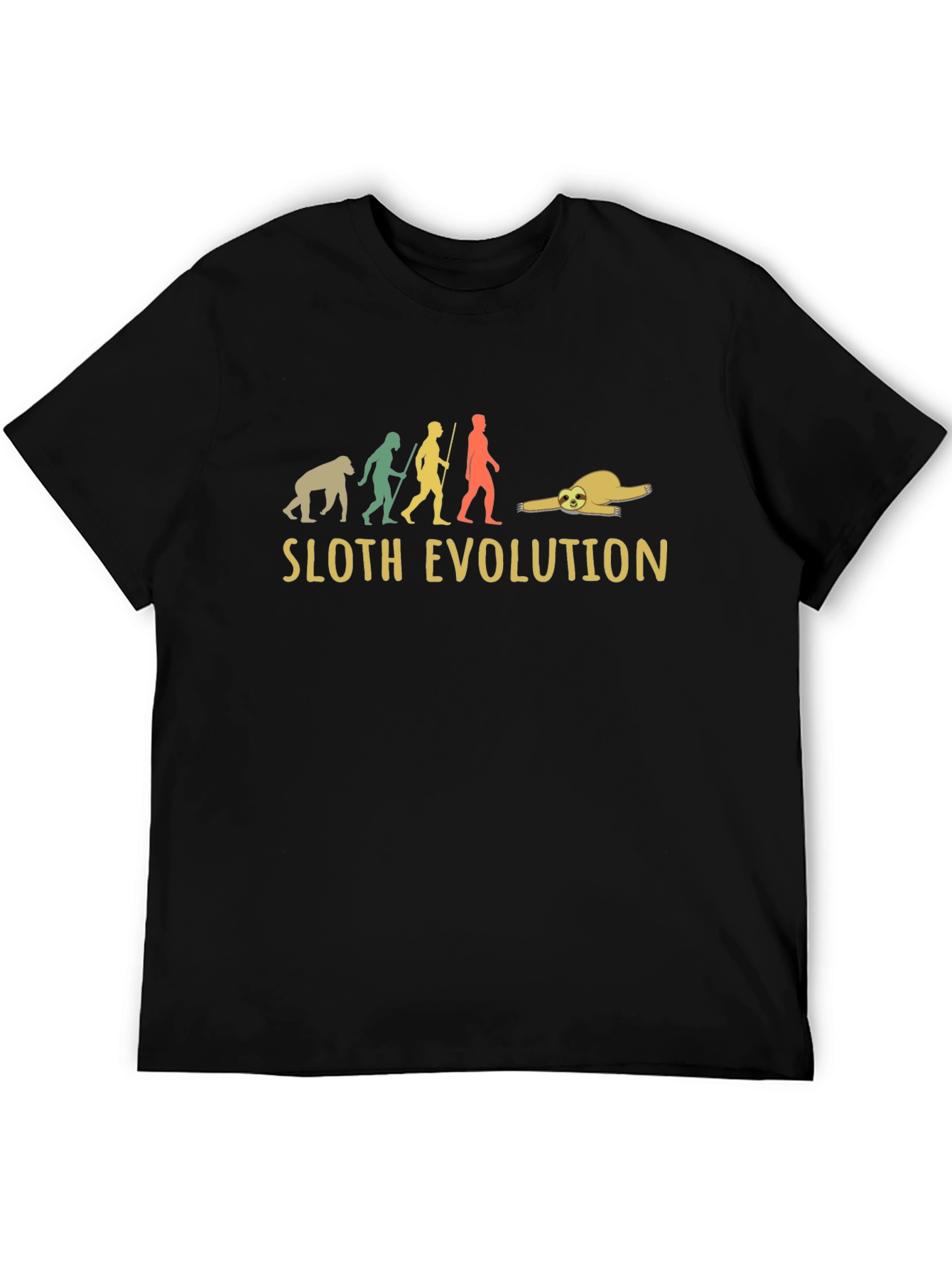 Sloth Evolution Graphic T-Shirt - Lazy Humor Tee