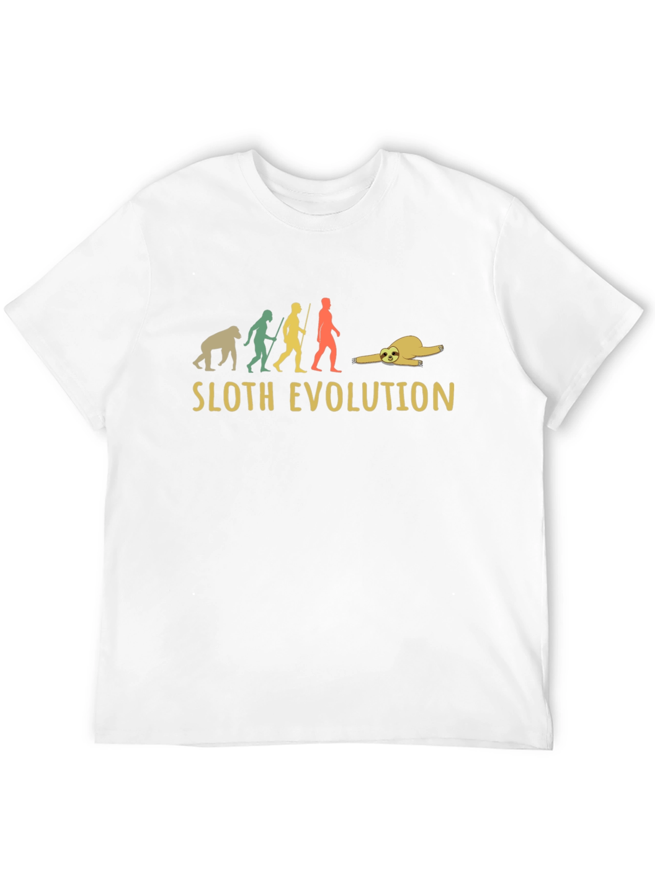 Sloth Evolution Graphic T-Shirt - Lazy Humor Tee