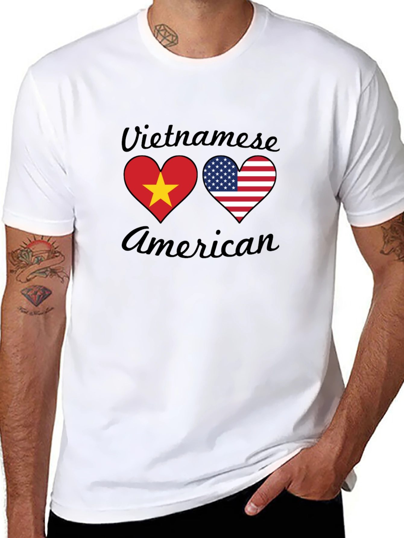 Vietnamese American Heart Flag T-Shirt