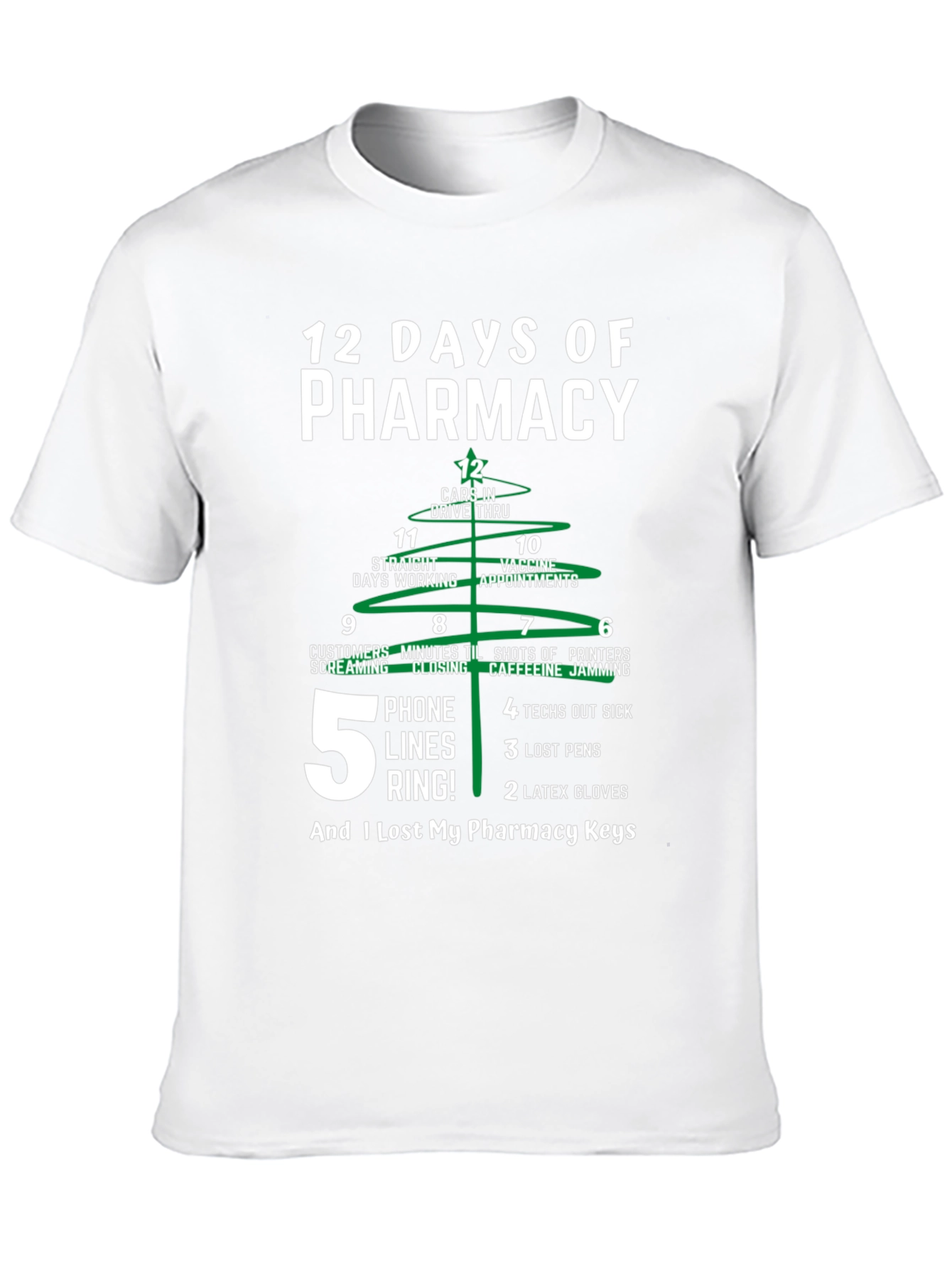12 Days of Pharmacy T-Shirt Funny Pharmacist Christmas Tee