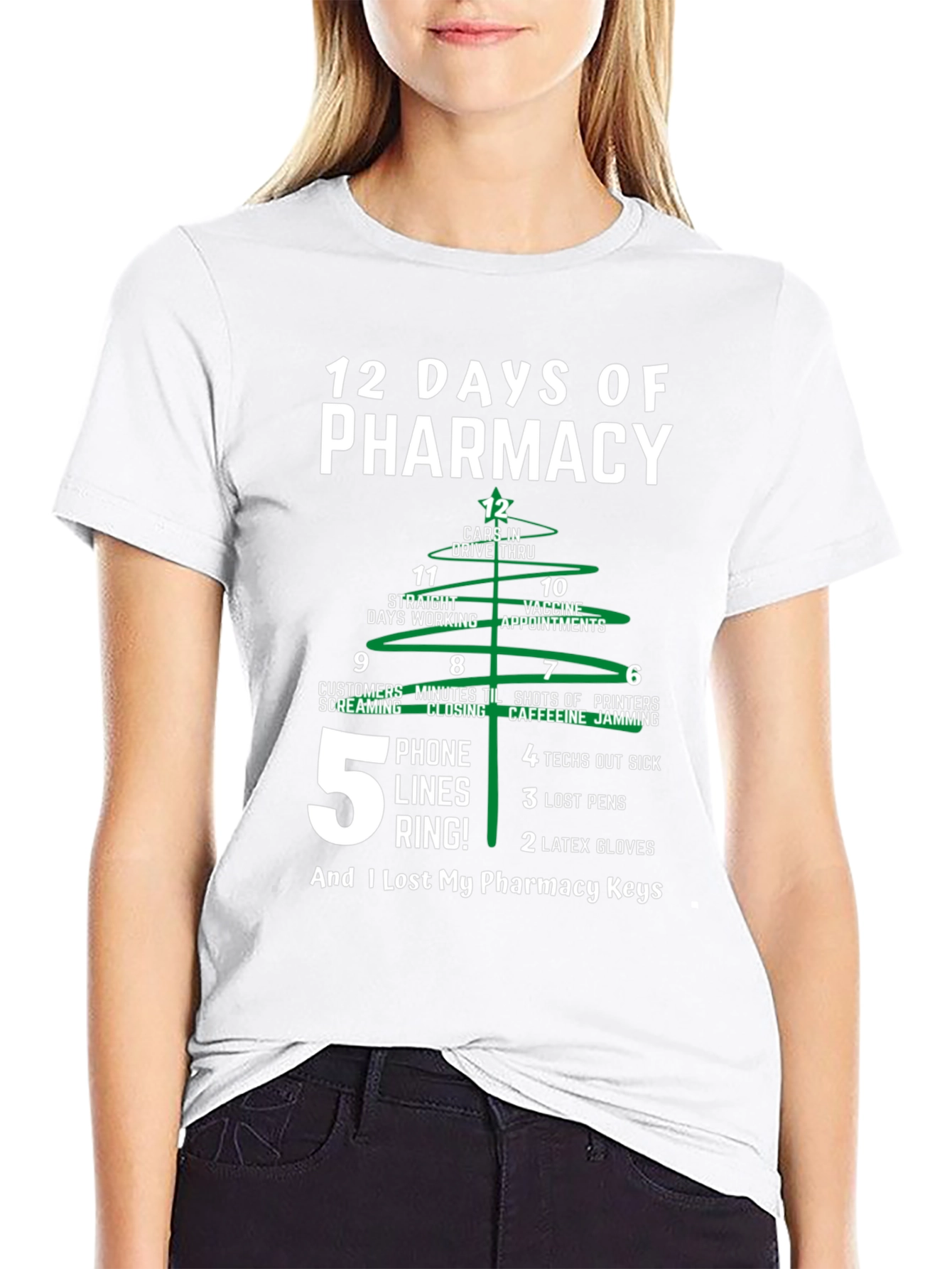 12 Days of Pharmacy T-Shirt Funny Pharmacist Christmas Tee