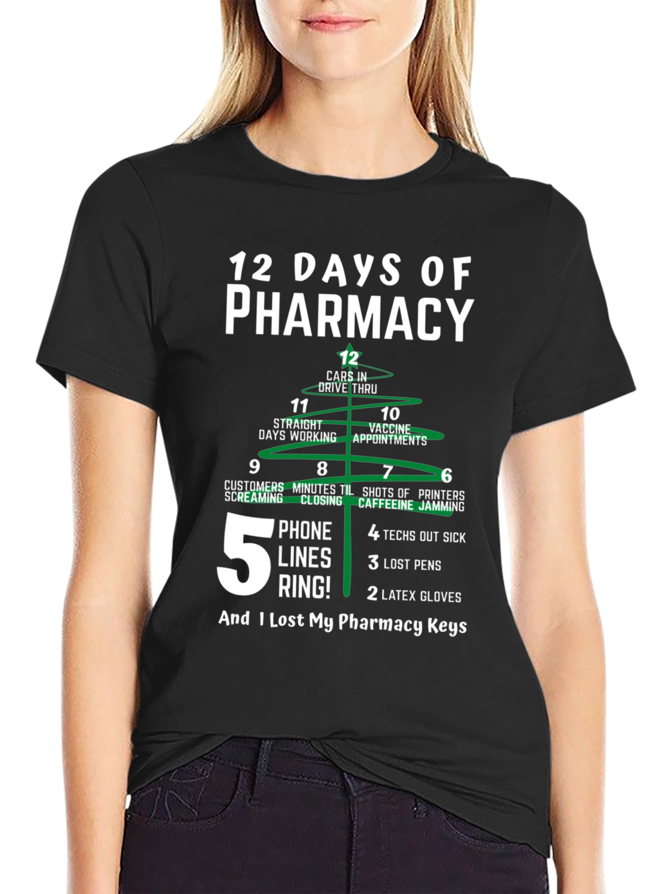 12 Days of Pharmacy T-Shirt Funny Pharmacist Christmas Tee