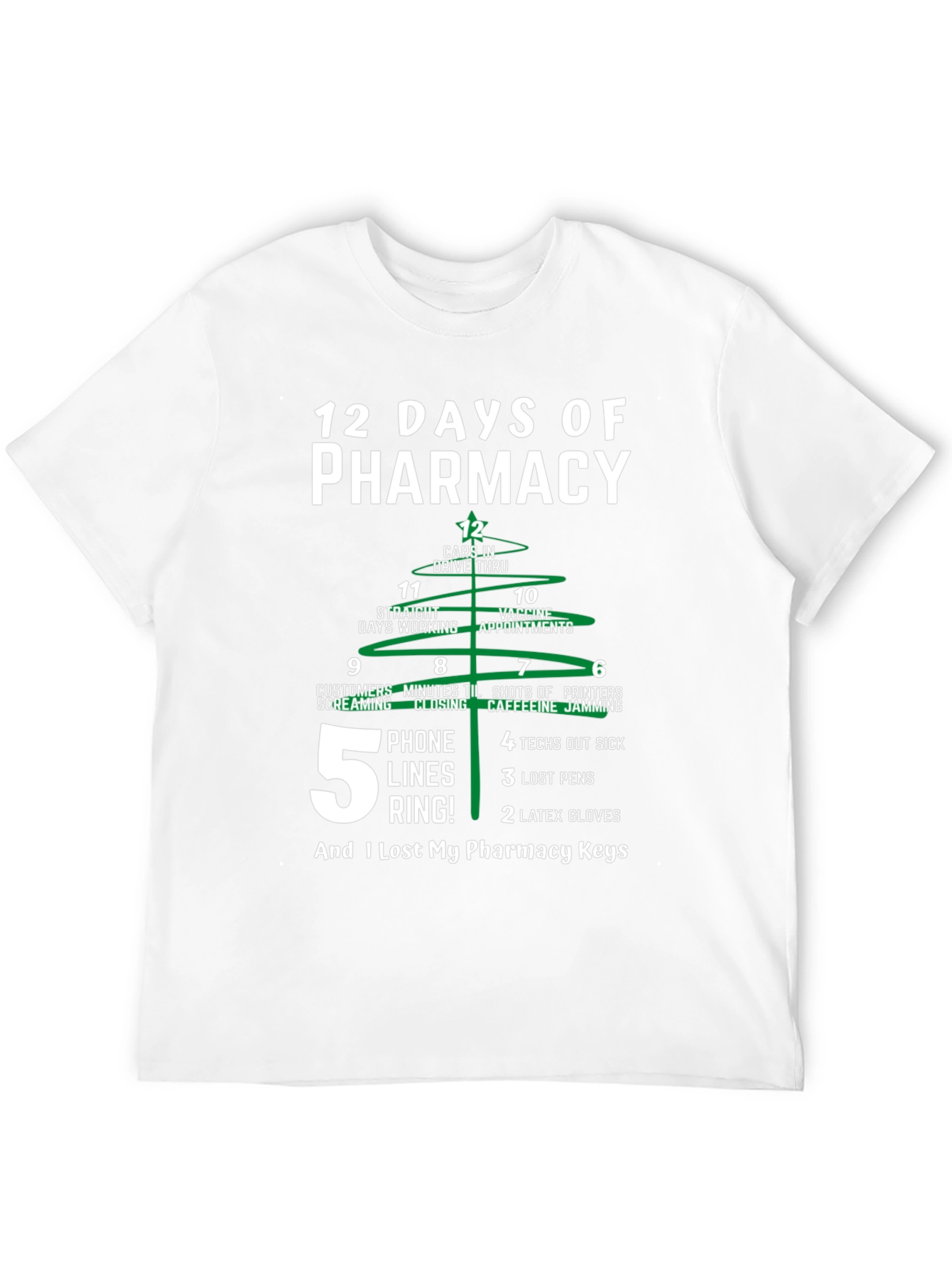 12 Days of Pharmacy T-Shirt Funny Pharmacist Christmas Tee