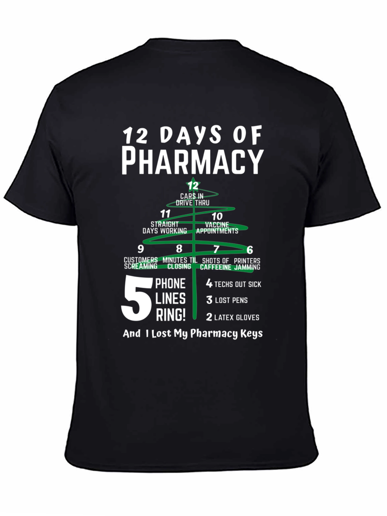 12 Days of Pharmacy T-Shirt Funny Pharmacist Christmas Tee