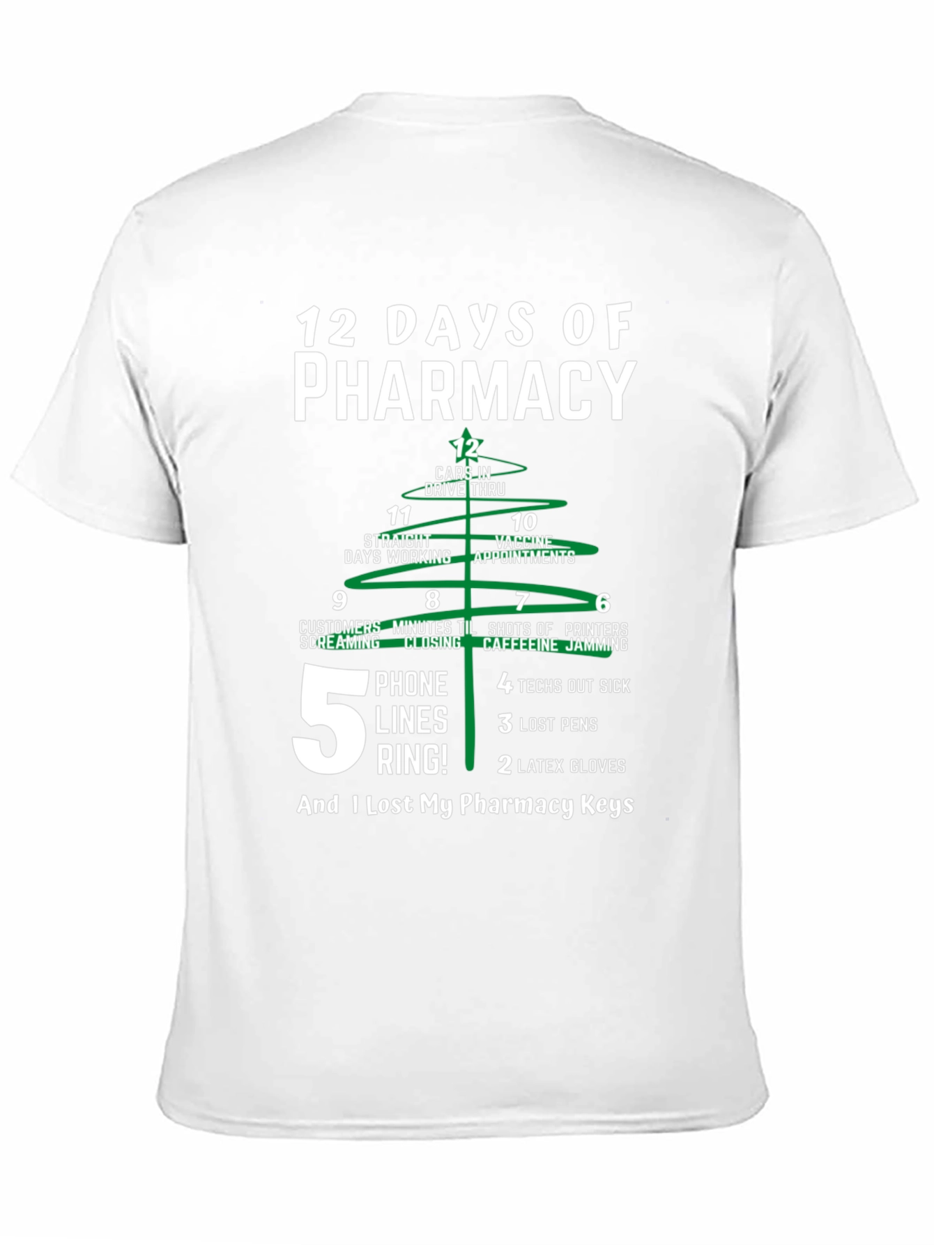 12 Days of Pharmacy T-Shirt Funny Pharmacist Christmas Tee