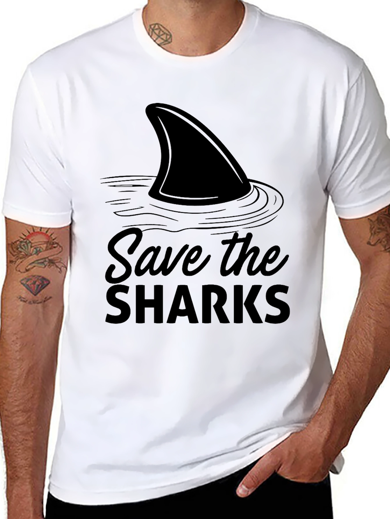 Save the Sharks Black T-Shirt