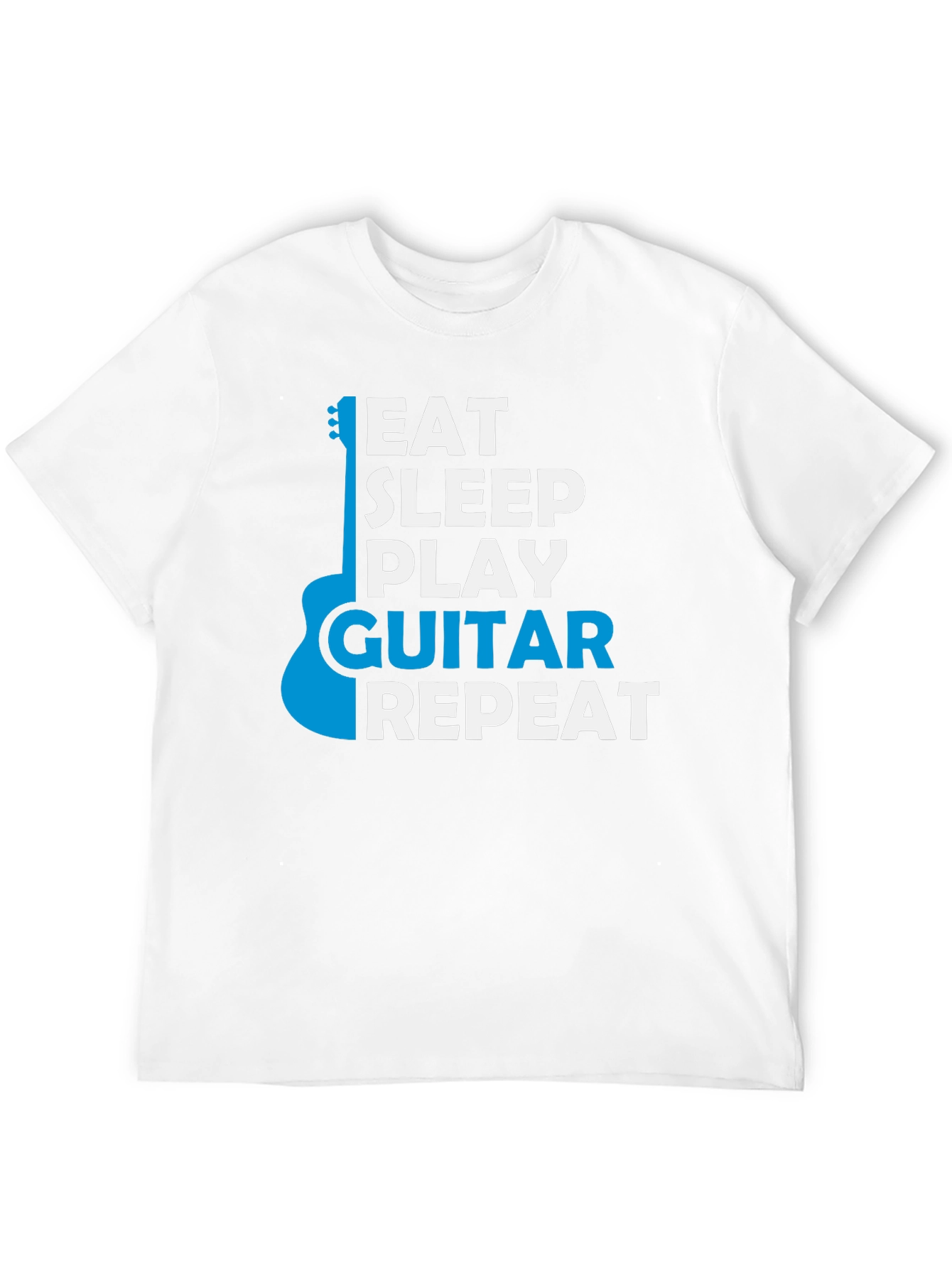 Eat Sleep Play Guitar Repeat Black Graphic T-Shirt