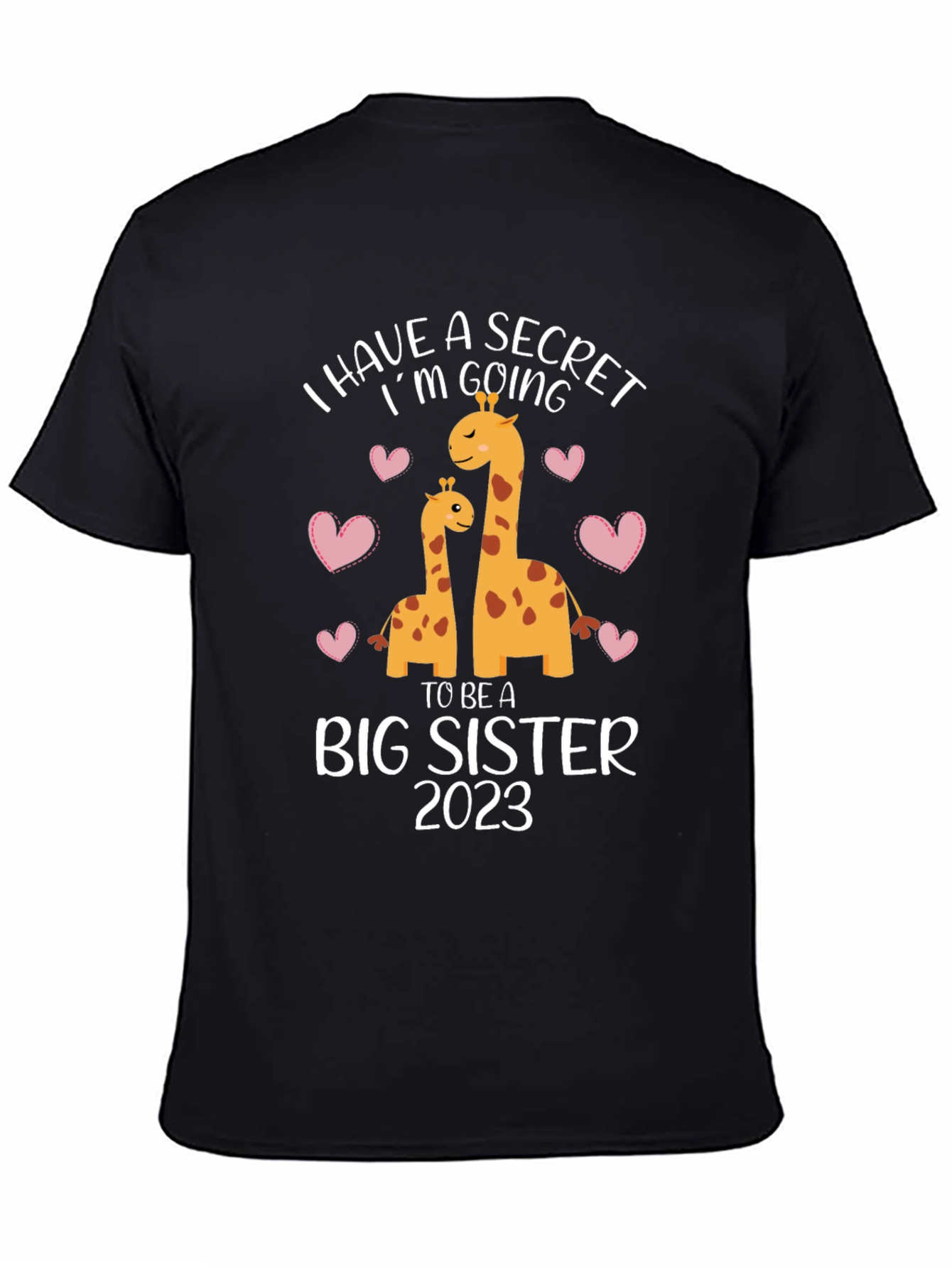 I Have a Secret Big Sister 2023 Giraffe Tee