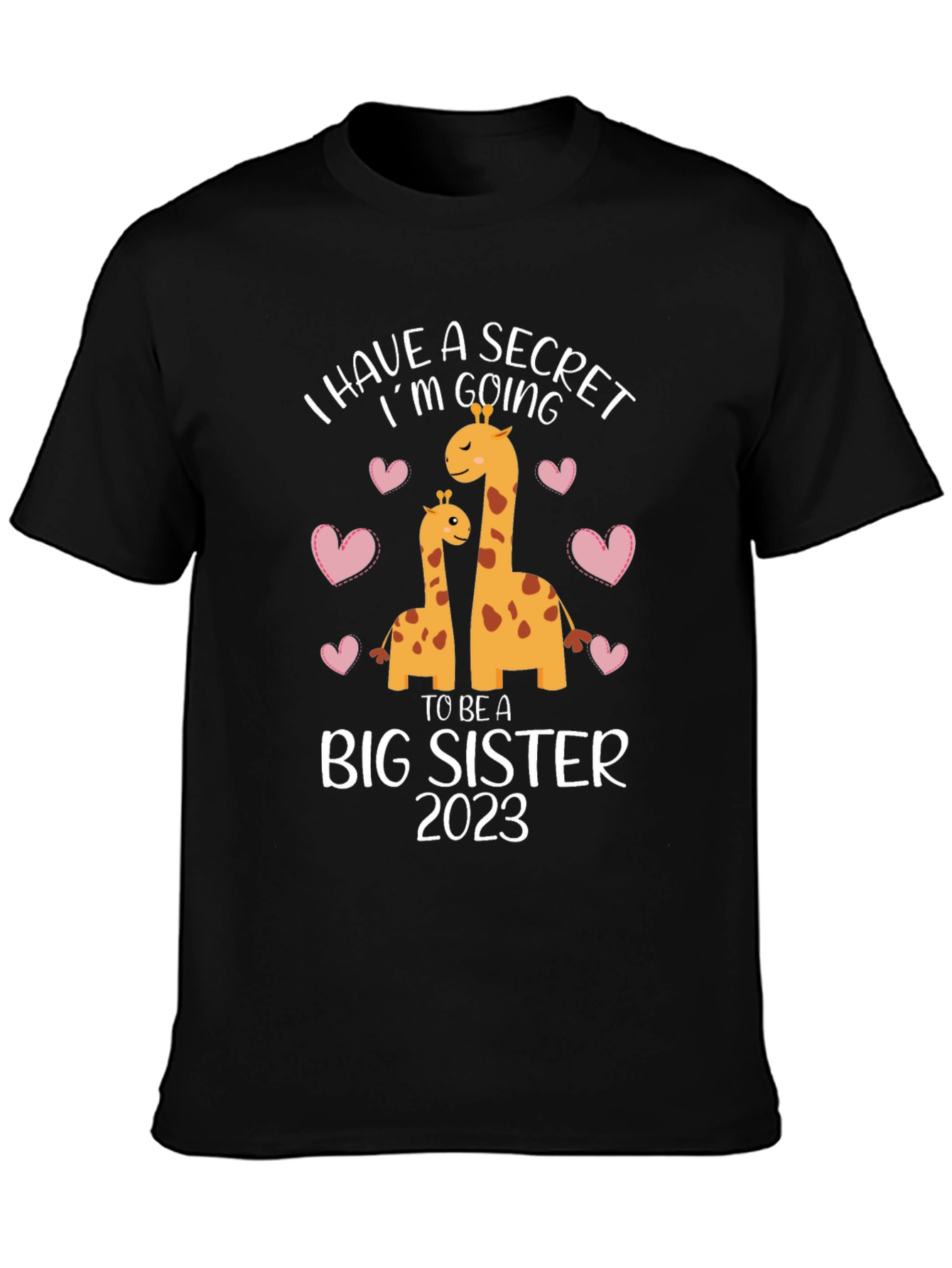 I Have a Secret Big Sister 2023 Giraffe Tee