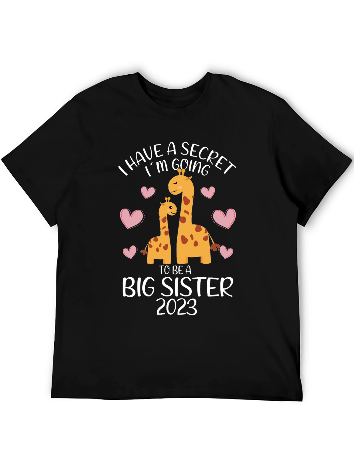 I Have a Secret Big Sister 2023 Giraffe Tee