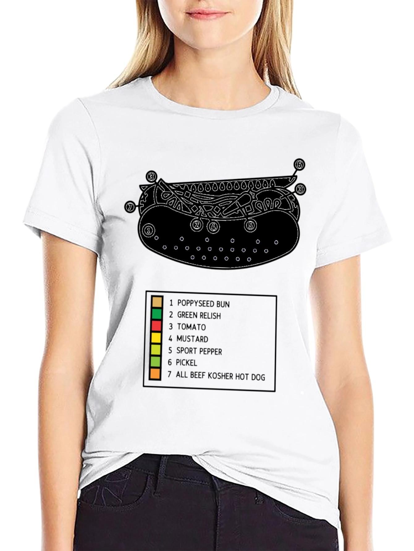 Chicago Hot Dog Diagram T-Shirt