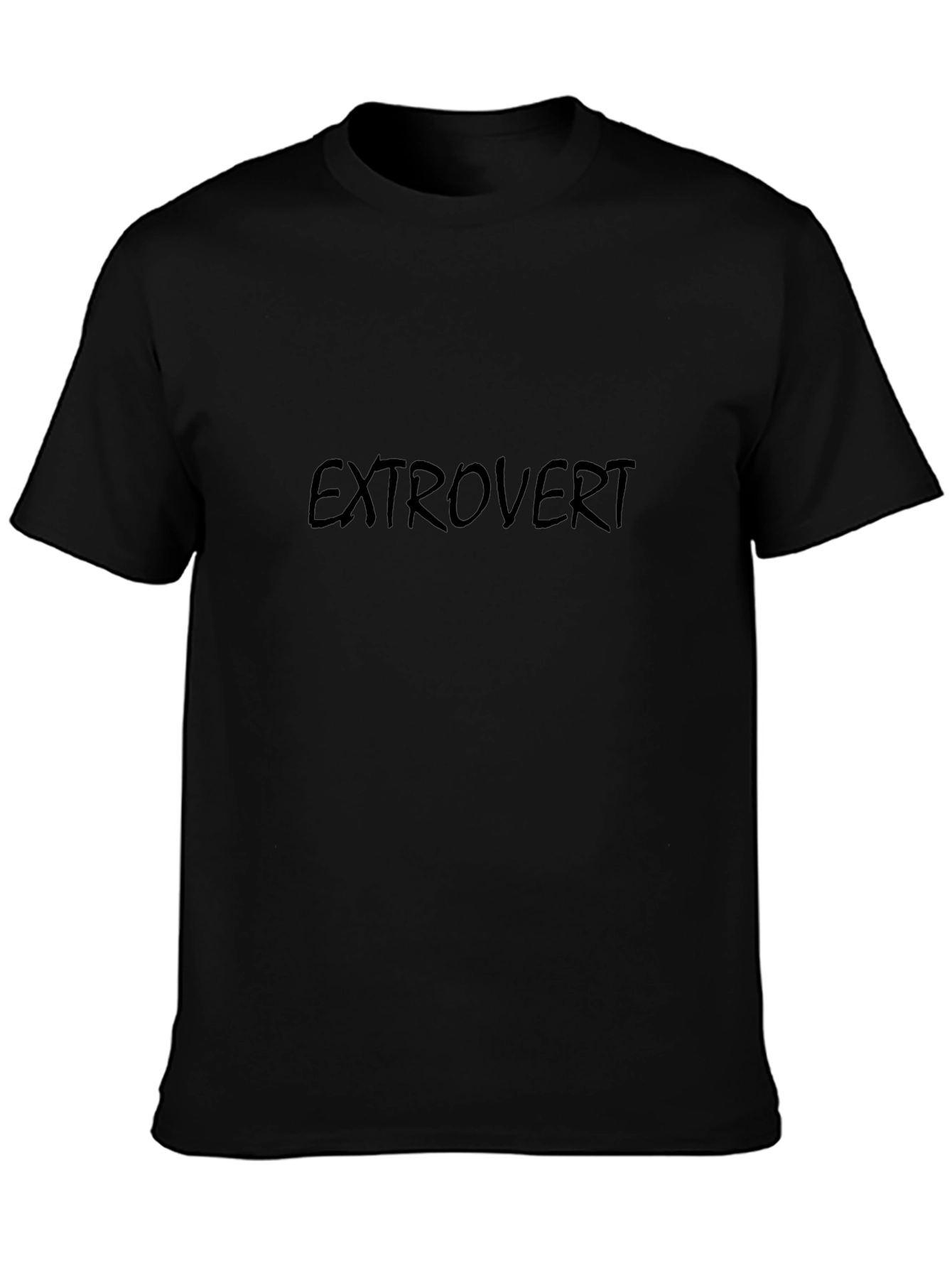 Extrovert Black Graphic Tee - Bold Statement Shirt