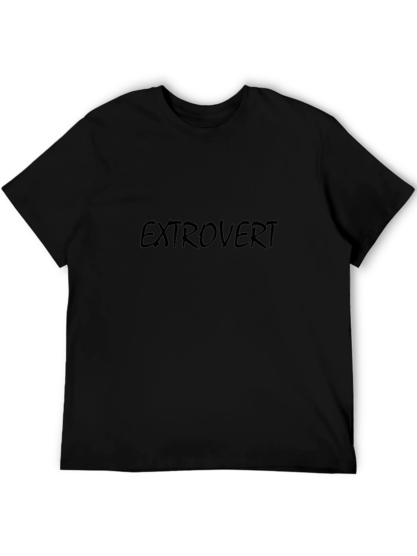 Extrovert Black Graphic Tee - Bold Statement Shirt