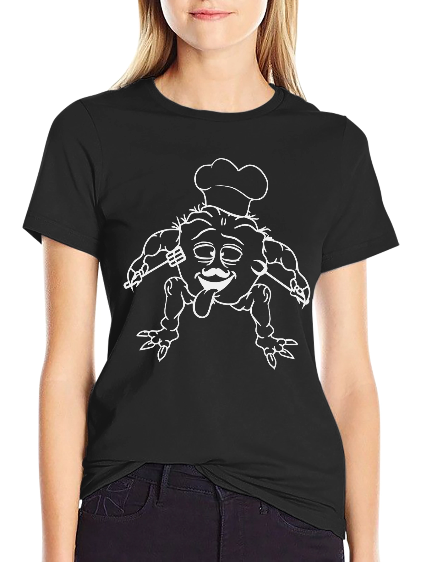 Chef Monster Graphic Tee - Black Cotton Blend