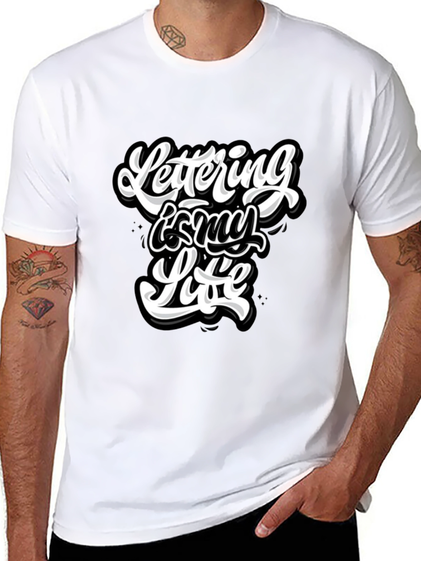 Lettering is My Life Graphic Black T-Shirt
