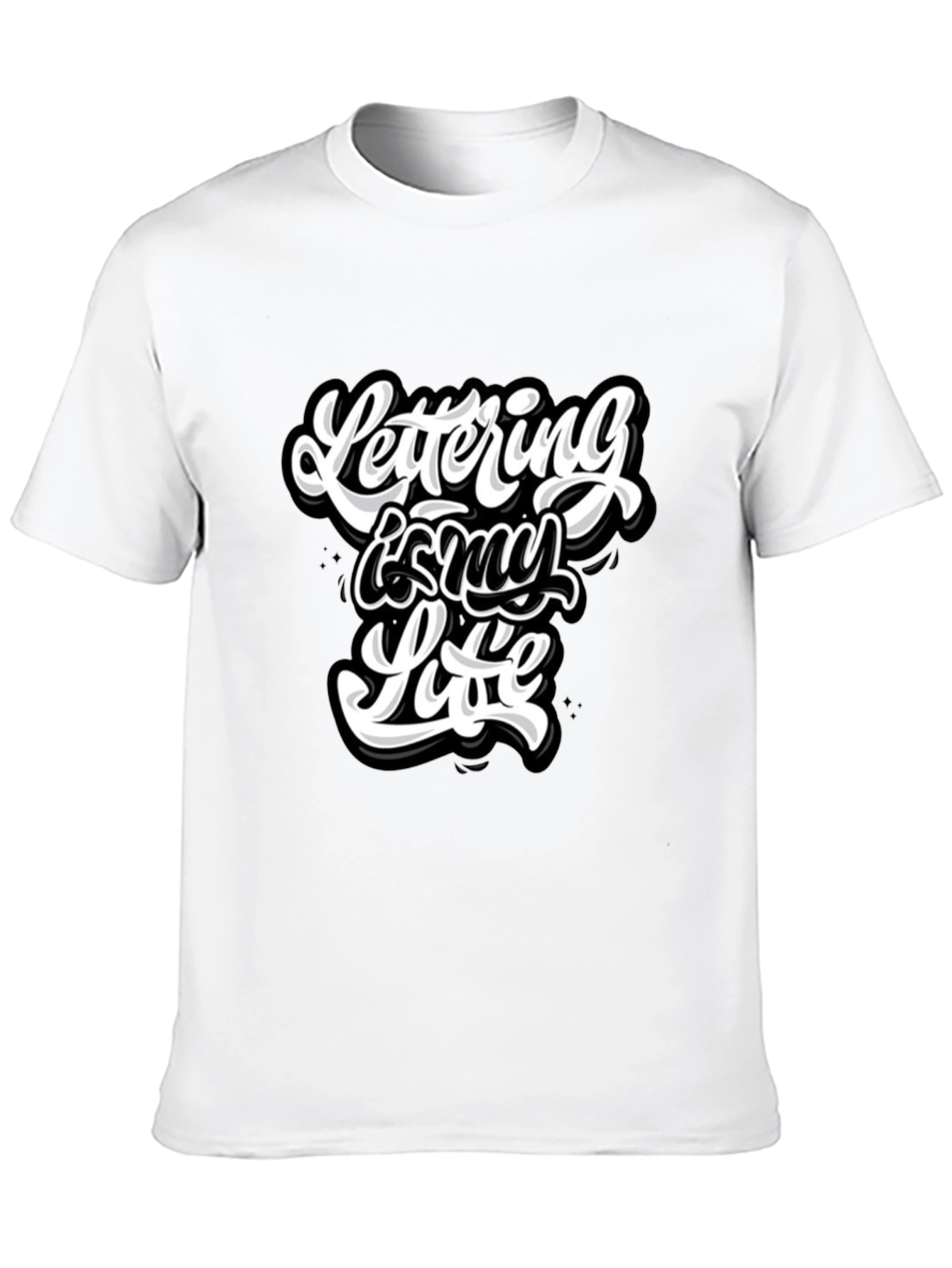 Lettering is My Life Graphic Black T-Shirt