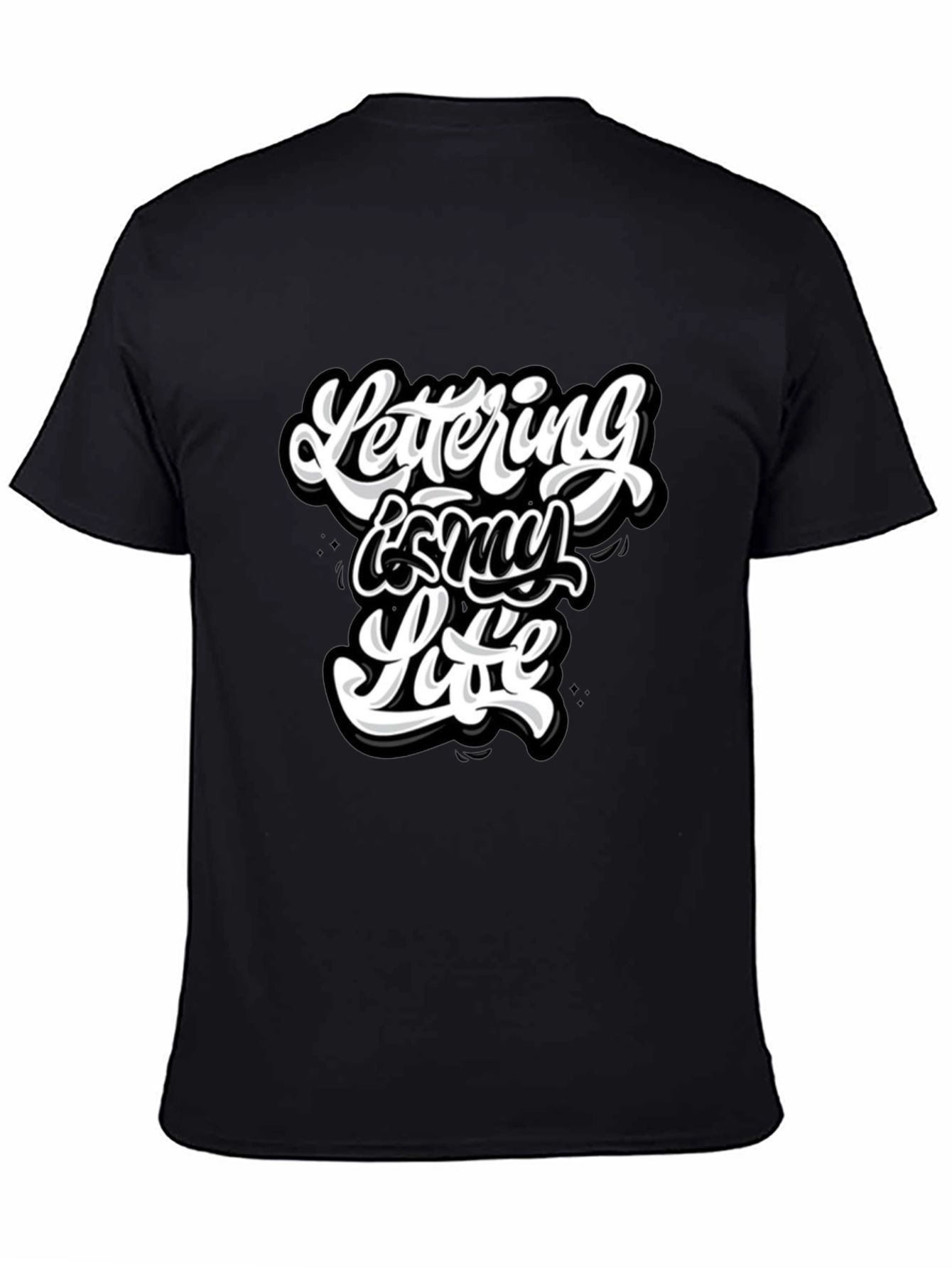 Lettering is My Life Graphic Black T-Shirt