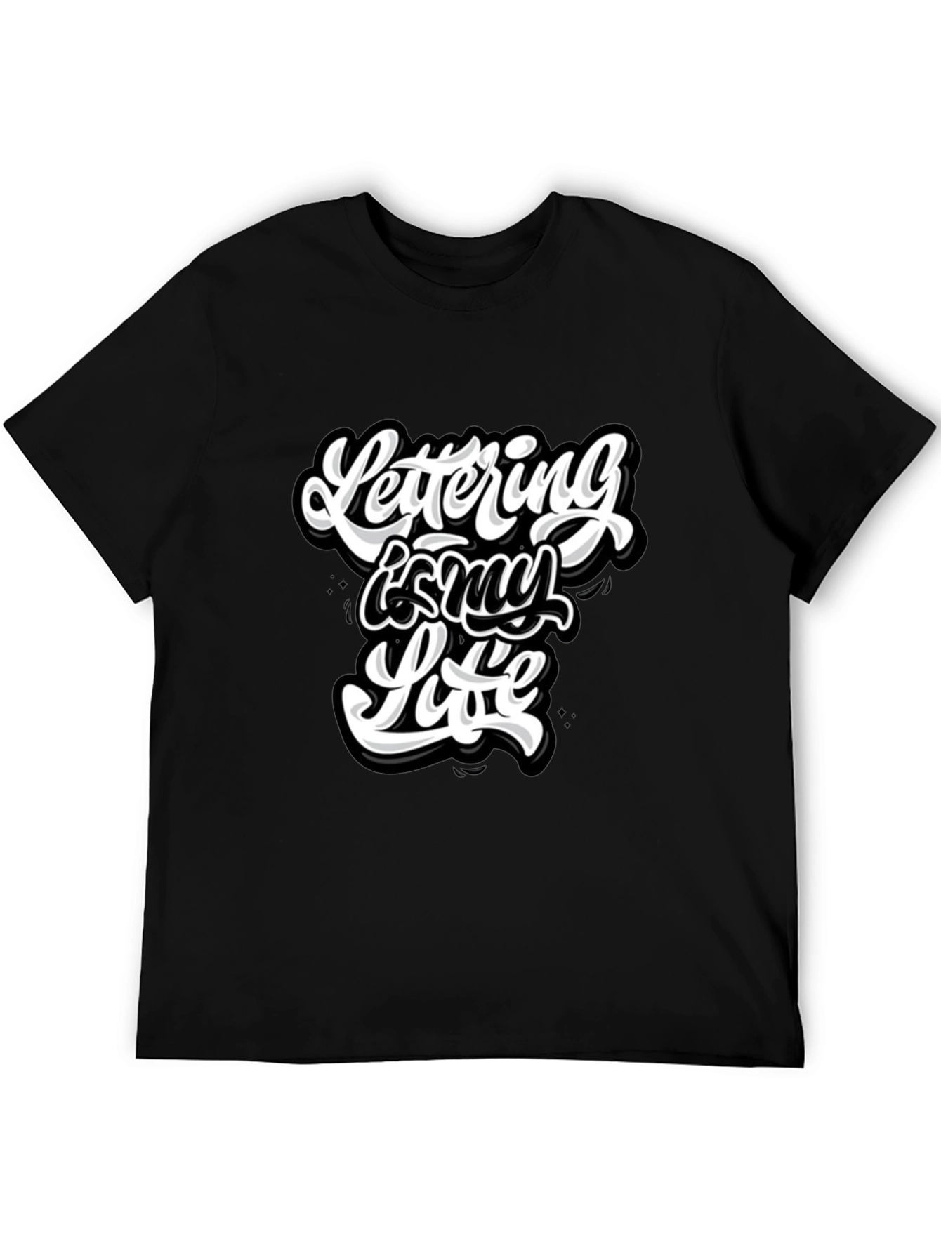 Lettering is My Life Graphic Black T-Shirt