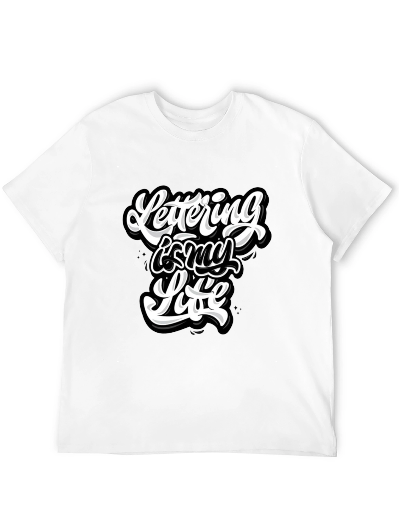 Lettering is My Life Graphic Black T-Shirt