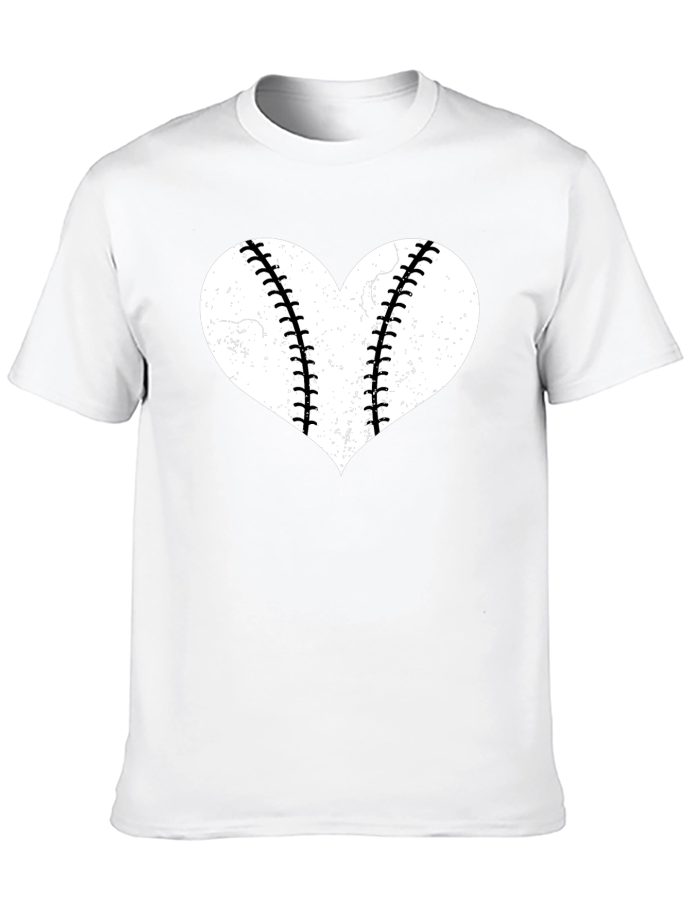 Baseball Heart Graphic Tee - Distressed Style