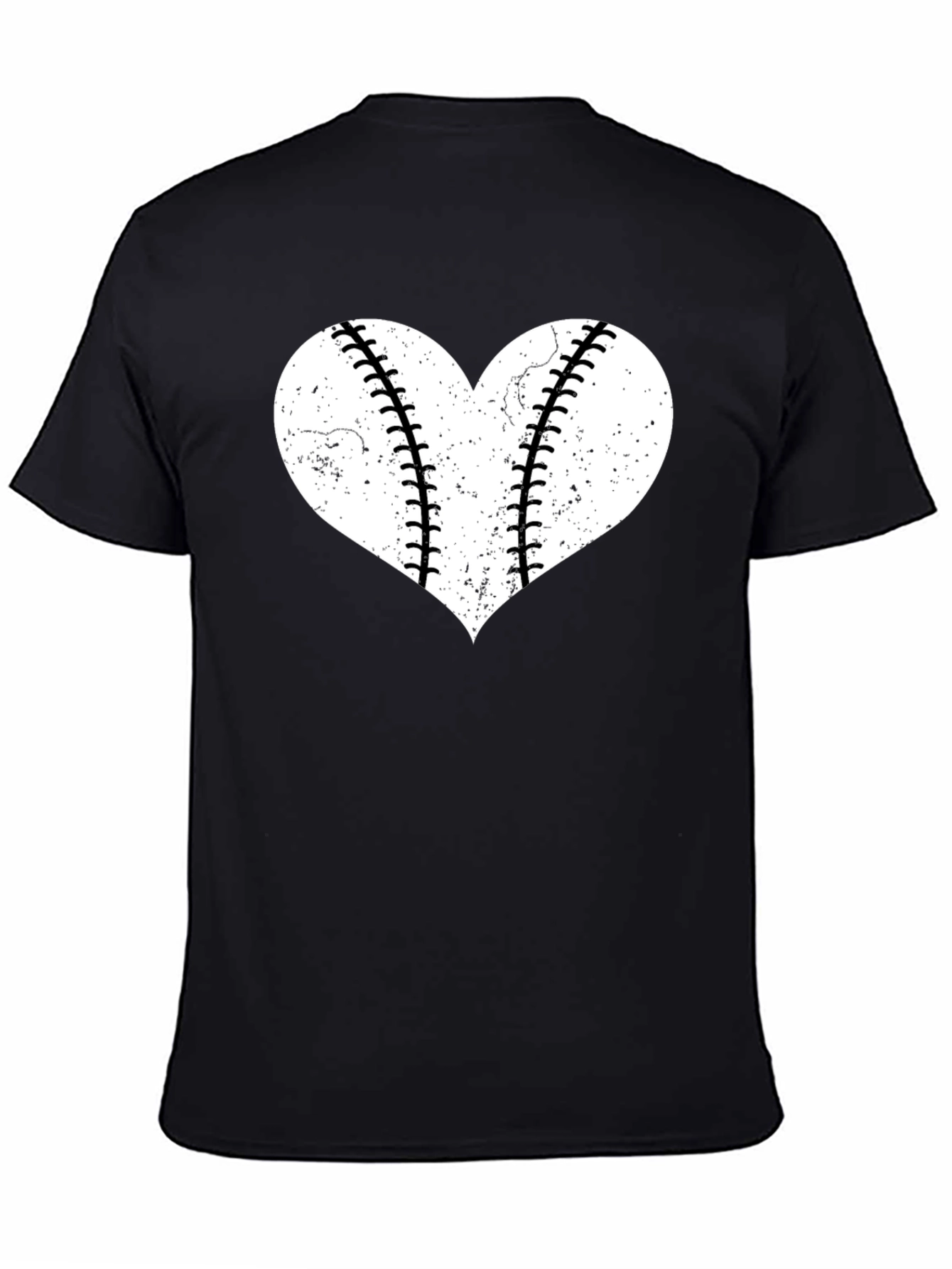 Baseball Heart Graphic Tee - Distressed Style